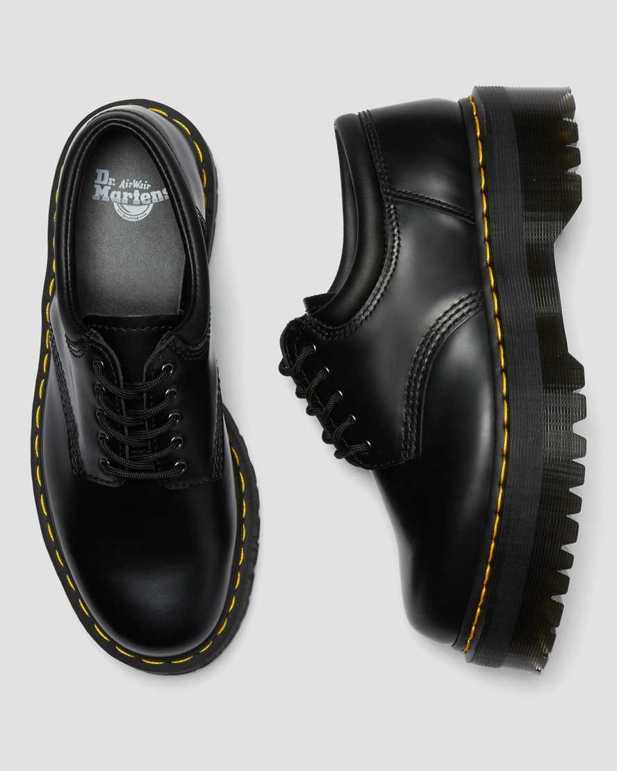 Chaussures plateformes Quad 8053 en cuir Smooth en noirChaussures plateformes Quad 8053 en cuir Dr. Martens