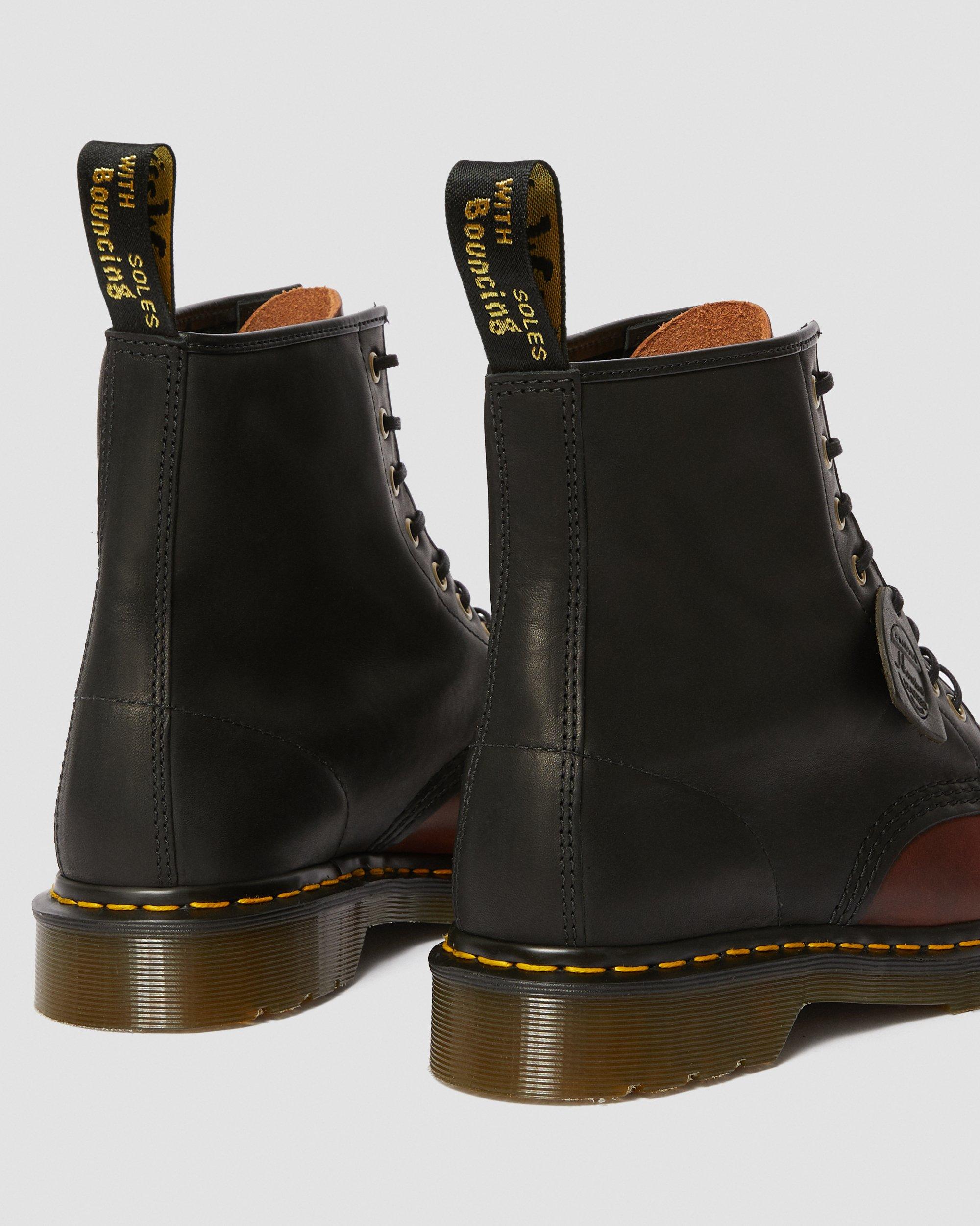 1460 Made In England Horween Leather Boots in BLACK+MOCHA | Dr