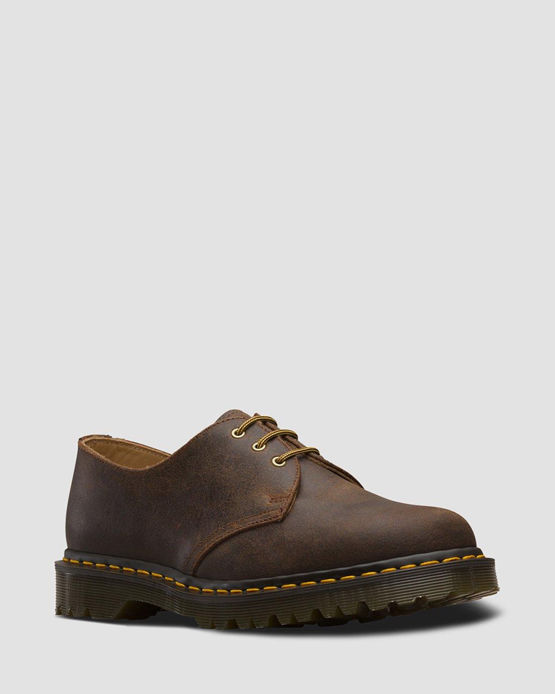 Zapatos 1461 de piel Wax Commander en MID BROWN | Dr. Martens™