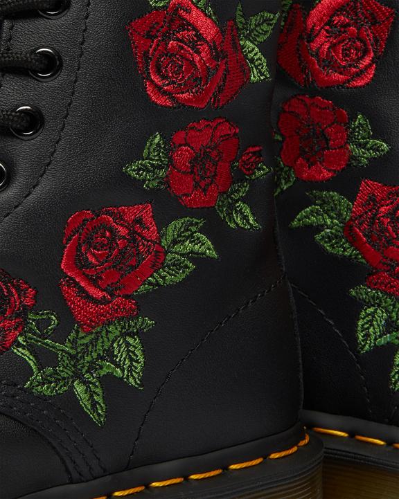1460 Vonda Floral Leather Lace Up Boots in Black | Dr. Martens 1460 Vonda Floral Leather Lace Up Boots in Black | Dr. Martens