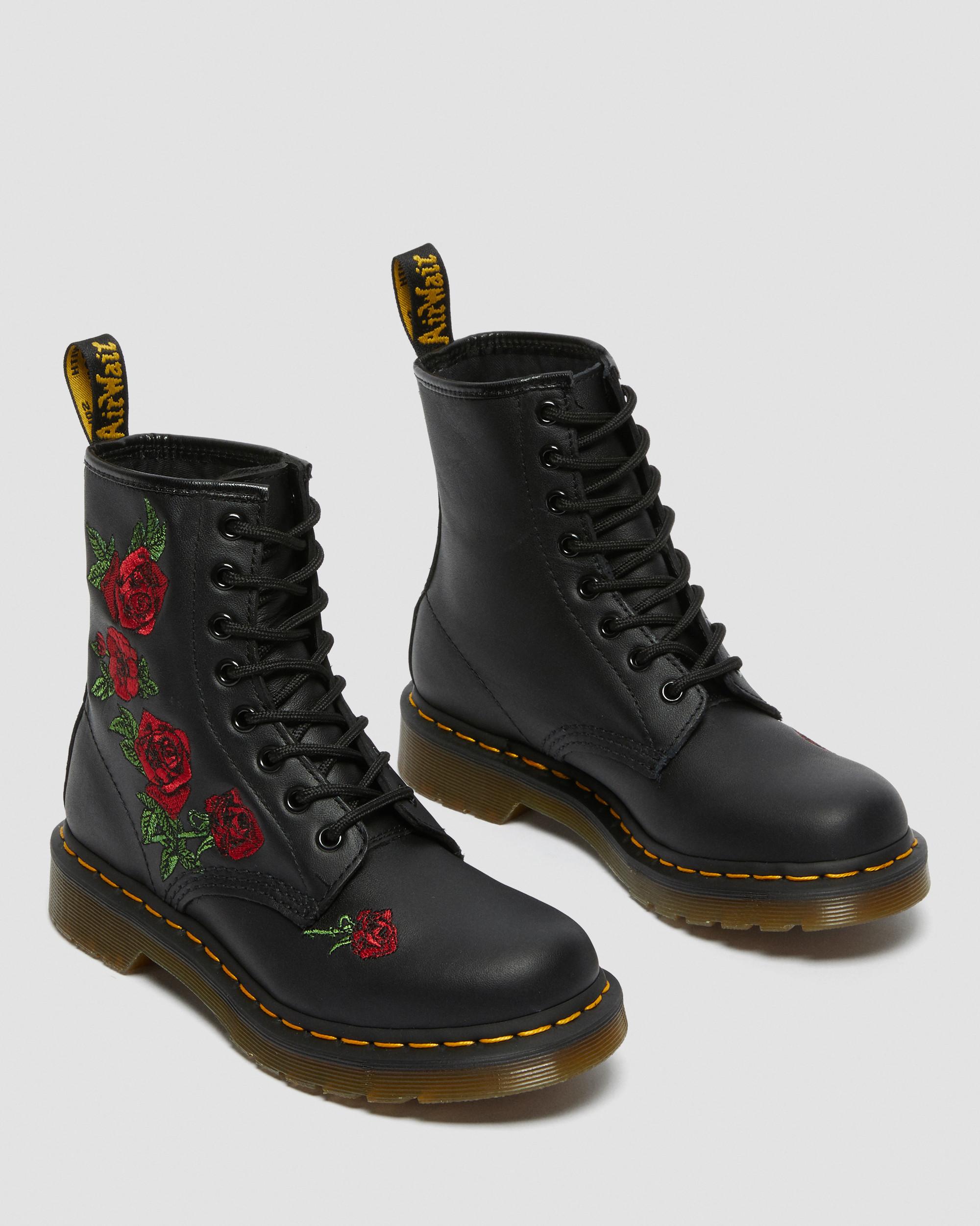 DR MARTENS 1460 Vonda Floral Leather Lace Up Boots