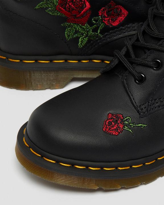 1460 Vonda Floral Leather Lace Up Boots in Black | Dr. Martens 1460 Vonda Floral Leather Lace Up Boots in Black | Dr. Martens