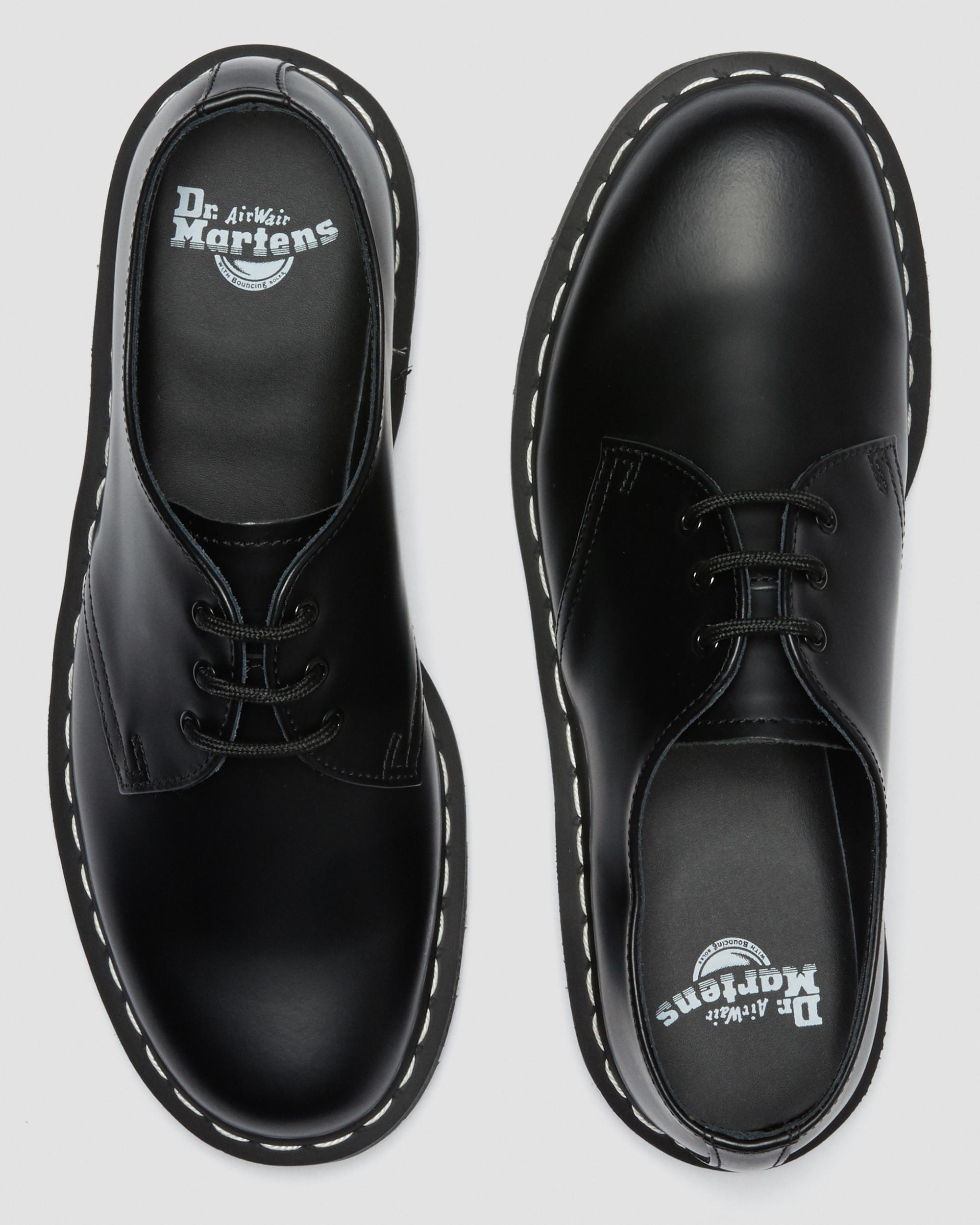 1461 WHITE STITCH LEATHER SHOES | Dr. Martens