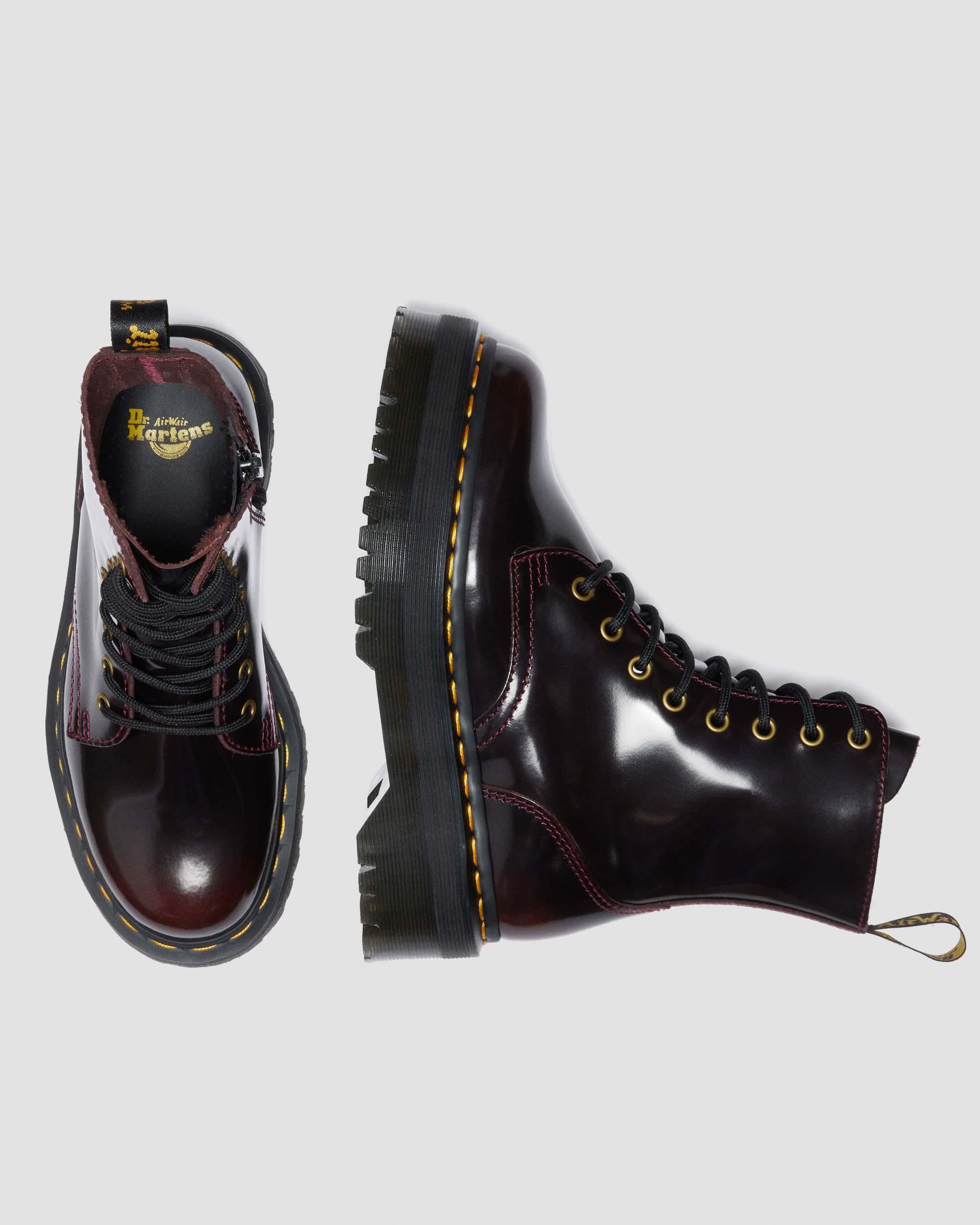 Jadon Arcadia Leather Platform Boots in Cherry Red | Dr. Martens