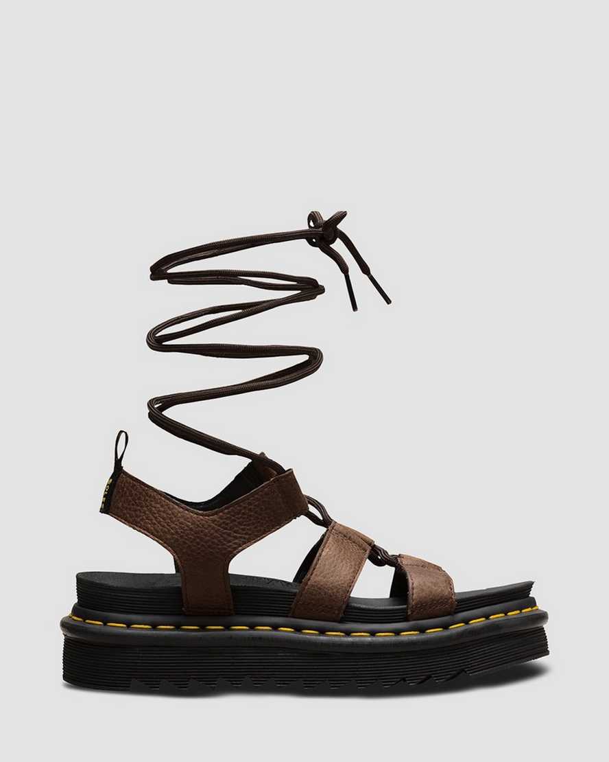 NARTILLA GRIZZLY LACE UP LEATHER SANDALS | Dr. Martens