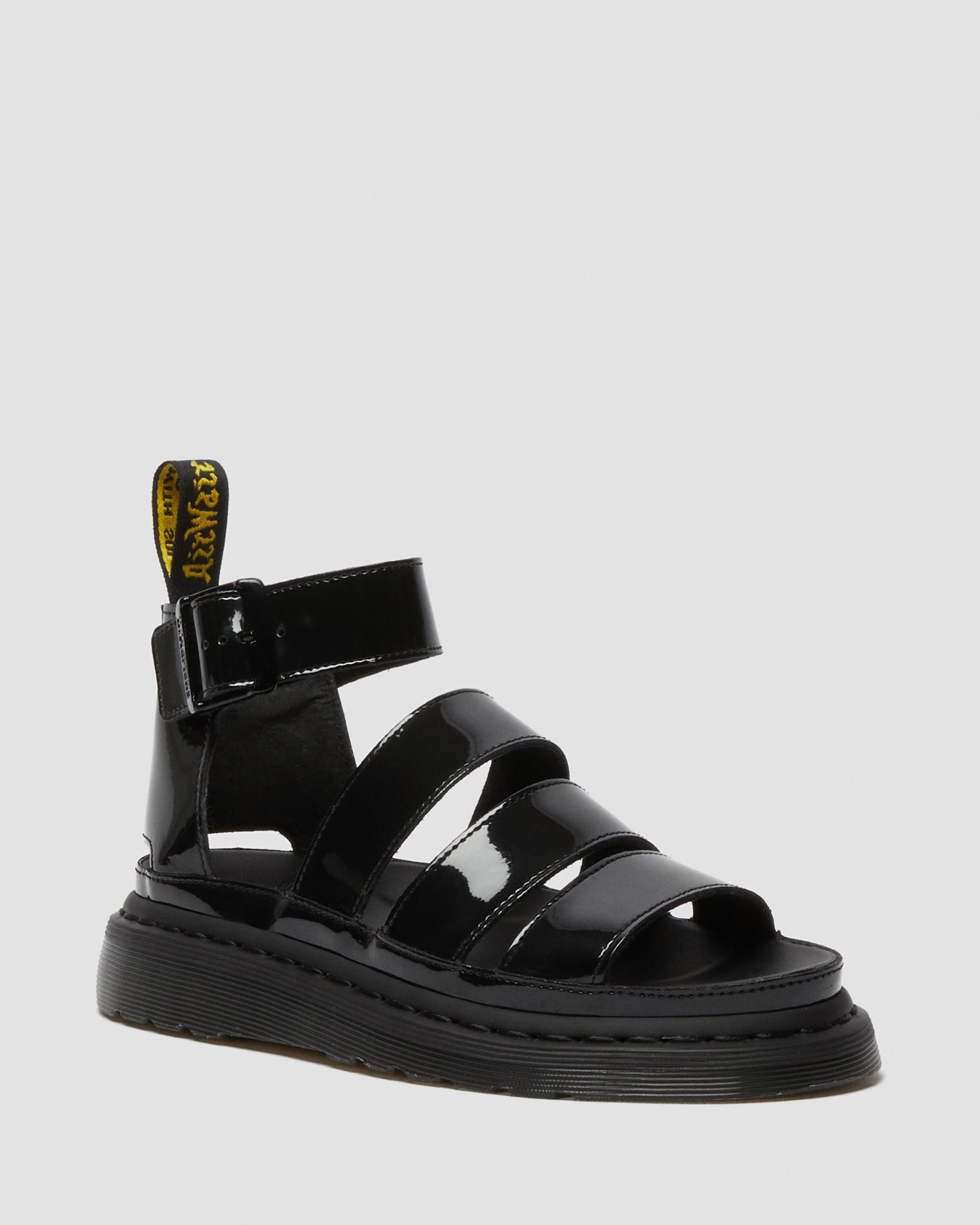 Dr.Martens Clarissa II UK6 ユニセッ Clarissa II Patent Leather Strap Sandals in BLACK | Dr. Martens™