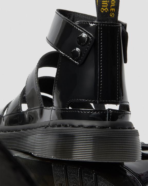 Clarissa II Patent Leather Strap Sandals in Black | Dr. Martens Clarissa II Patent Leather Strap Sandals in Black | Dr. Martens