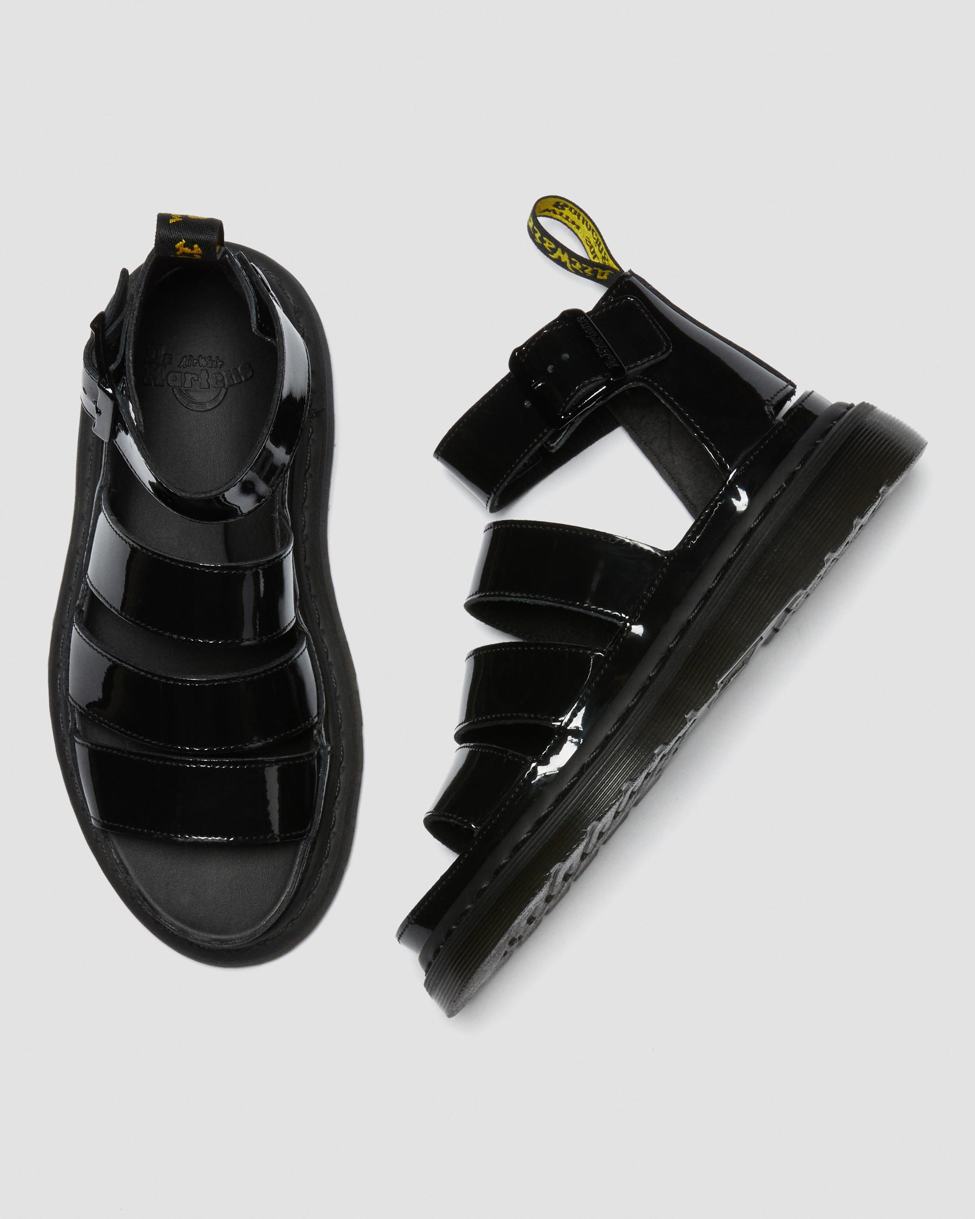 Clarissa II Patent Leather Strap Sandals, Black | Dr. Martens