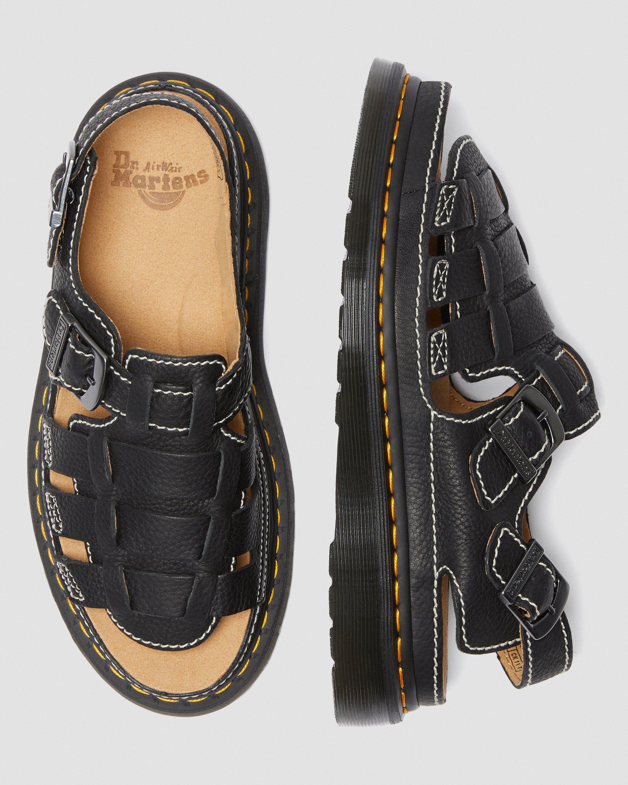8092 Leather Fisherman Sandals in Black | Dr. Martens display picture 3