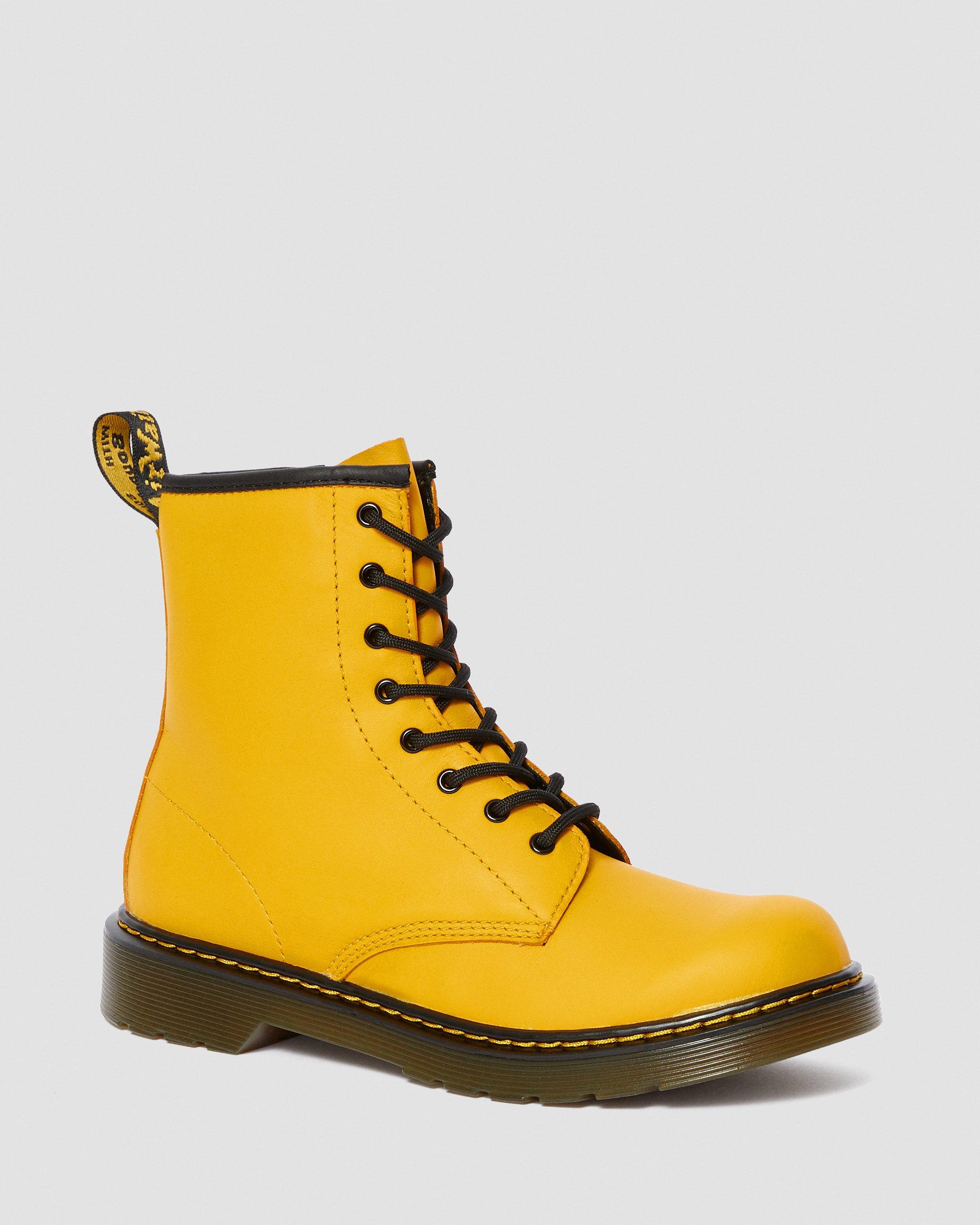 Youth 1460 Leather Lace Up Boots in Yellow