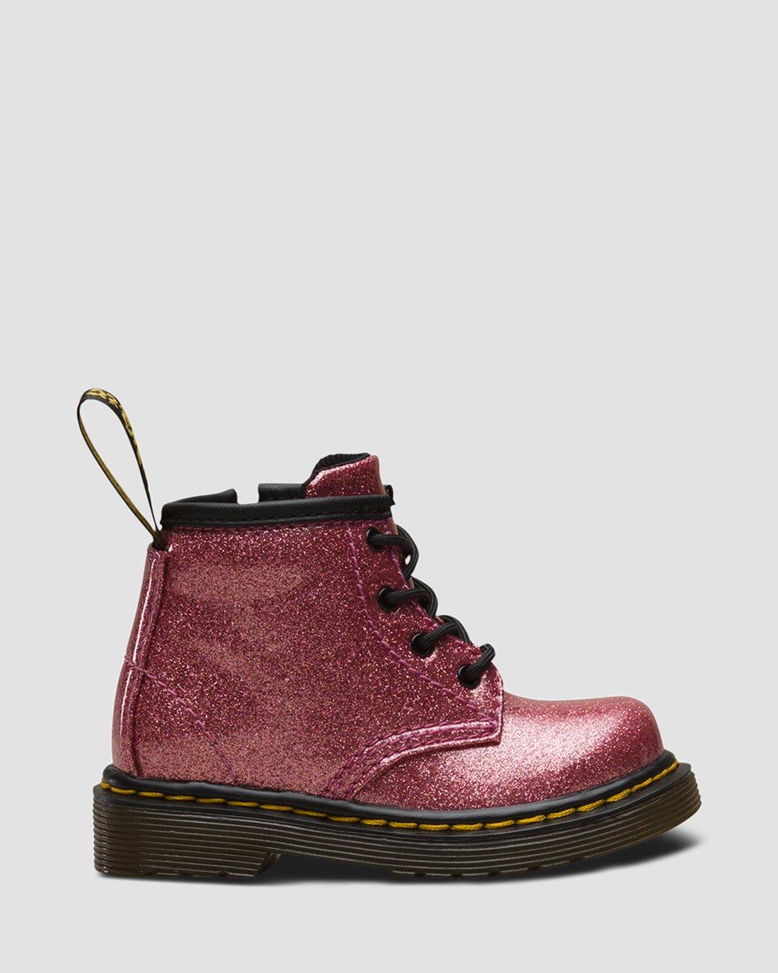 1460 GLITTER INFANT ANKLE BOOTS in Pink Martens
