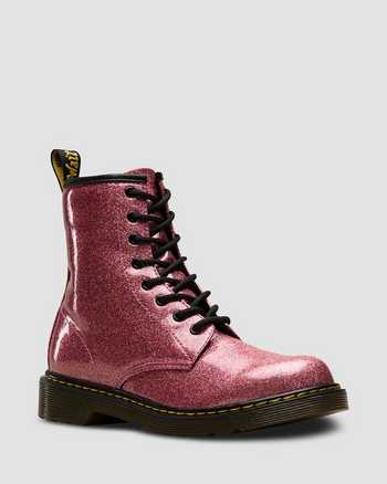 NIB Dr Martens Kid's Collection 1460 Coated Glitter PU 8-eye Lace-up Boots