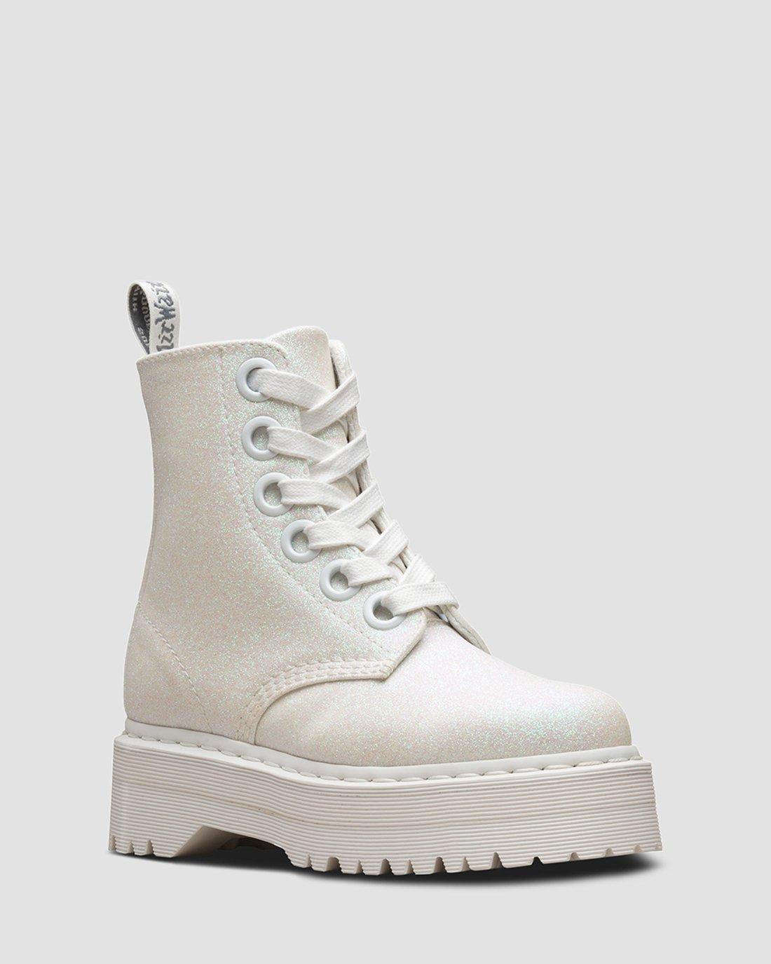 Molly Glitter in White | Dr. Martens