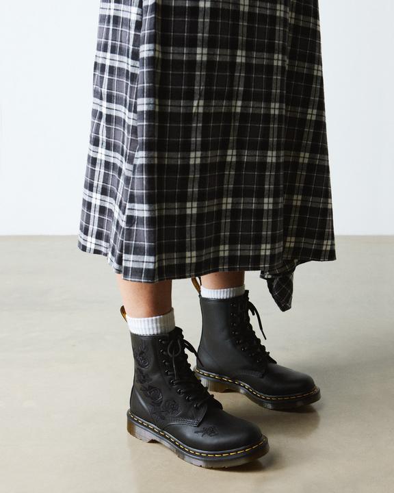 1460 Vonda Mono Women's Floral Boots in Black | Dr. Martens 1460 Vonda Mono Women's Floral Boots in Black | Dr. Martens