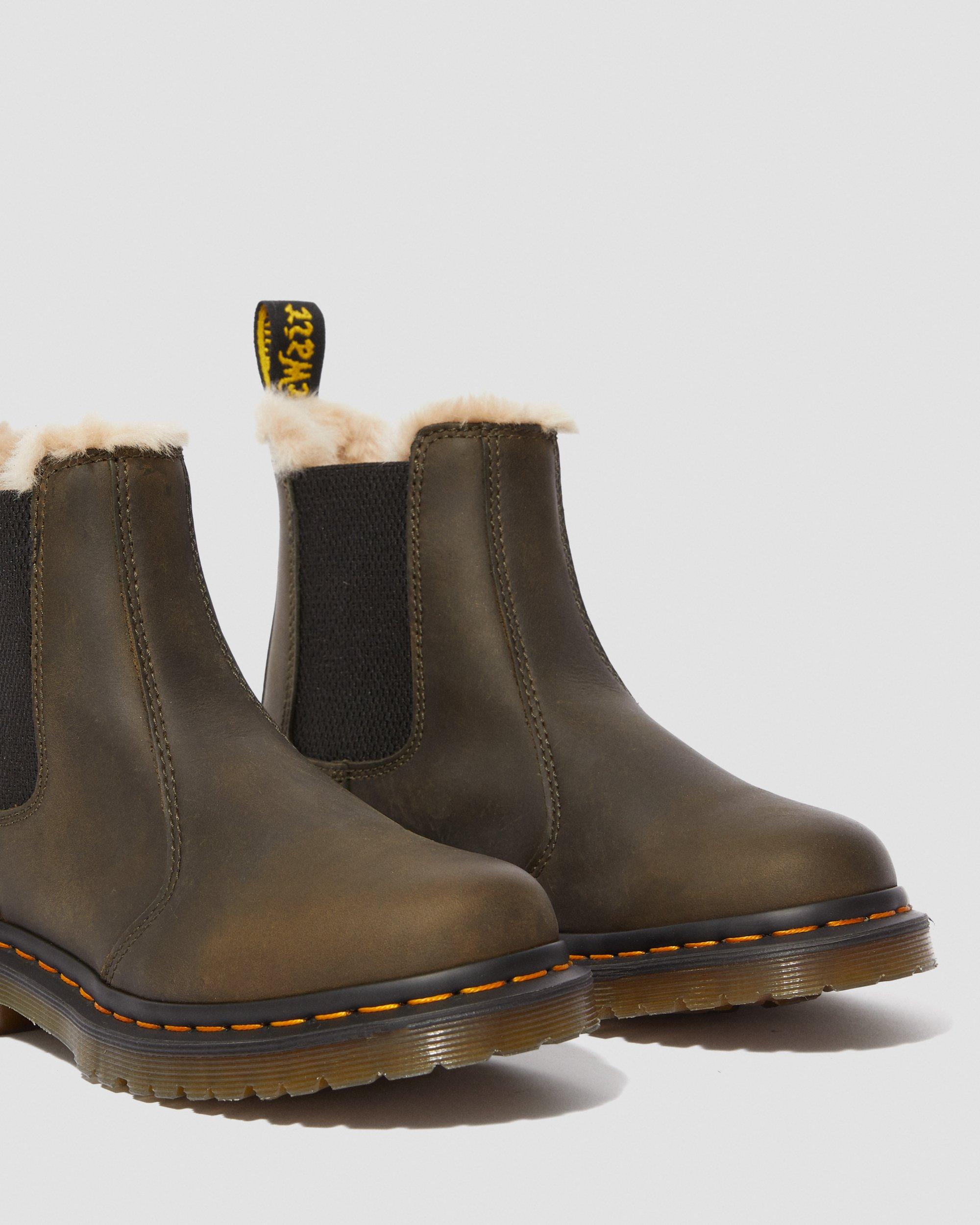 olive fur lined dr martens