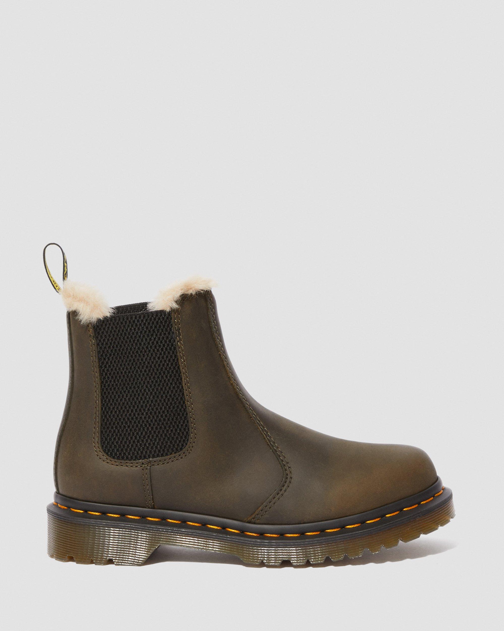 2976 Leonore Faux Fur Lined Burnished Chelsea Boots Dr. Martens
