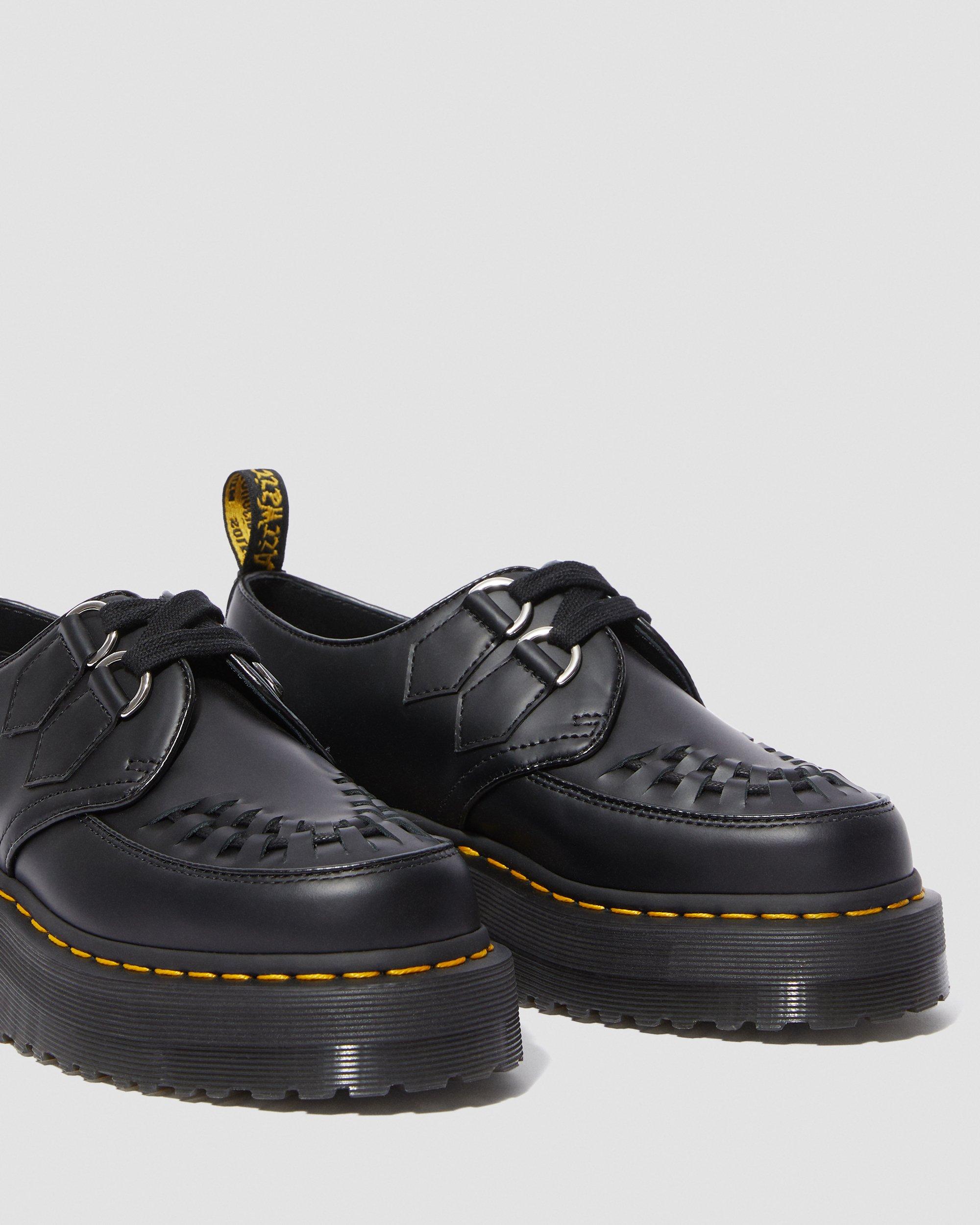 Sidney Leather Creeper Platform Shoes in BLACK | Dr. Martens™