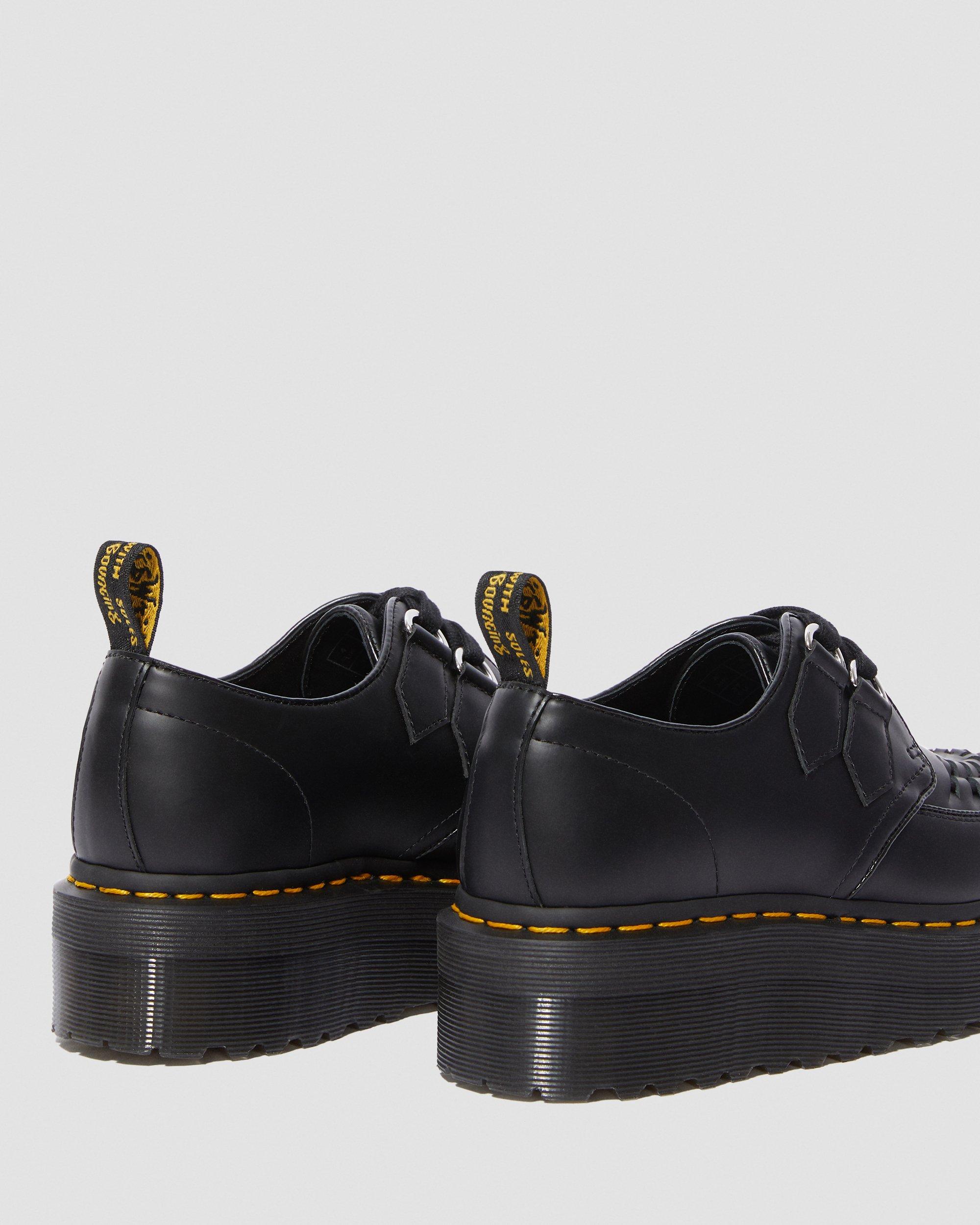 Sidney Leather Creeper Platform Shoes in Black