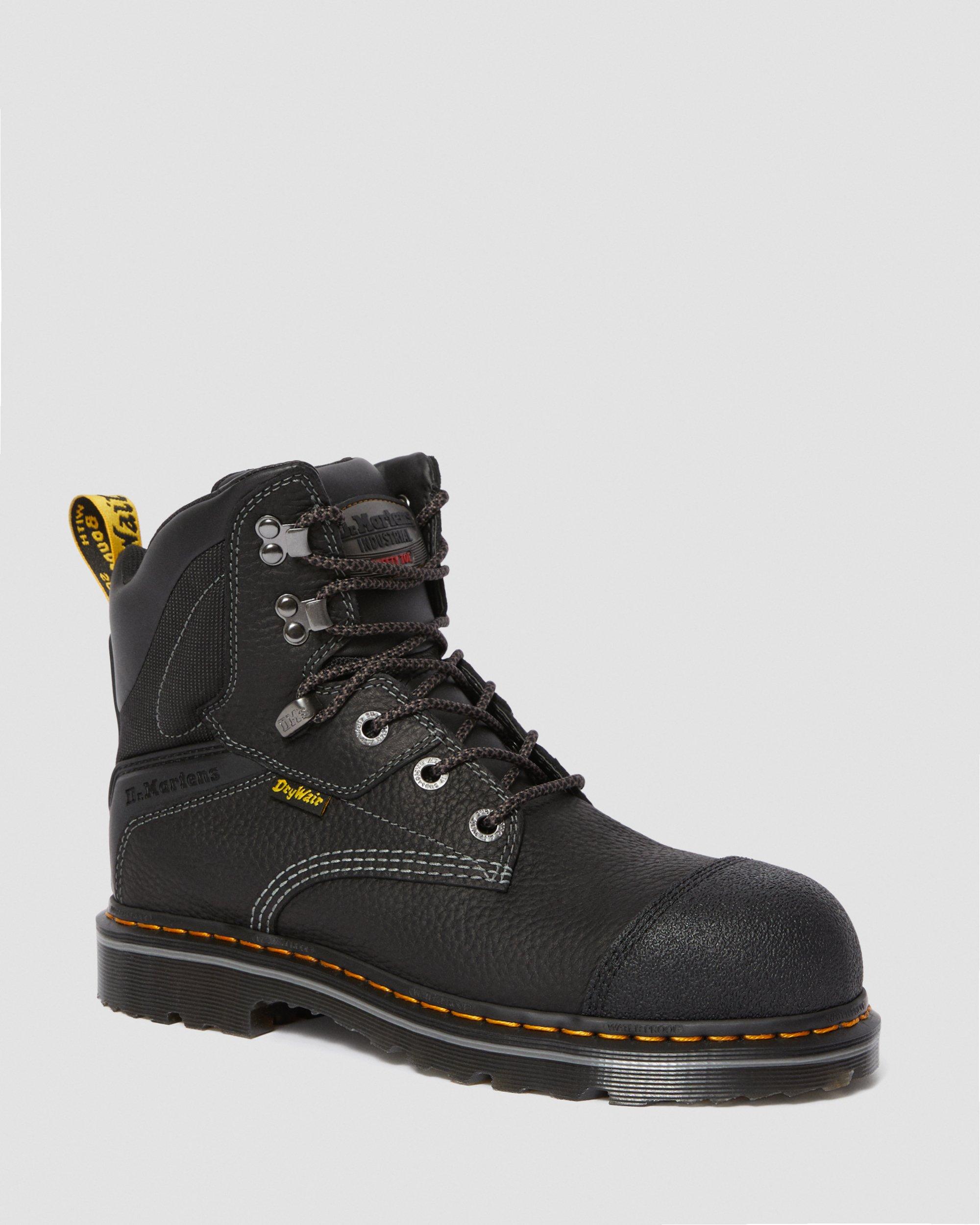 Duxford Grizzly Waterproof Steel Toe Work Boots in BLACK+BLACK