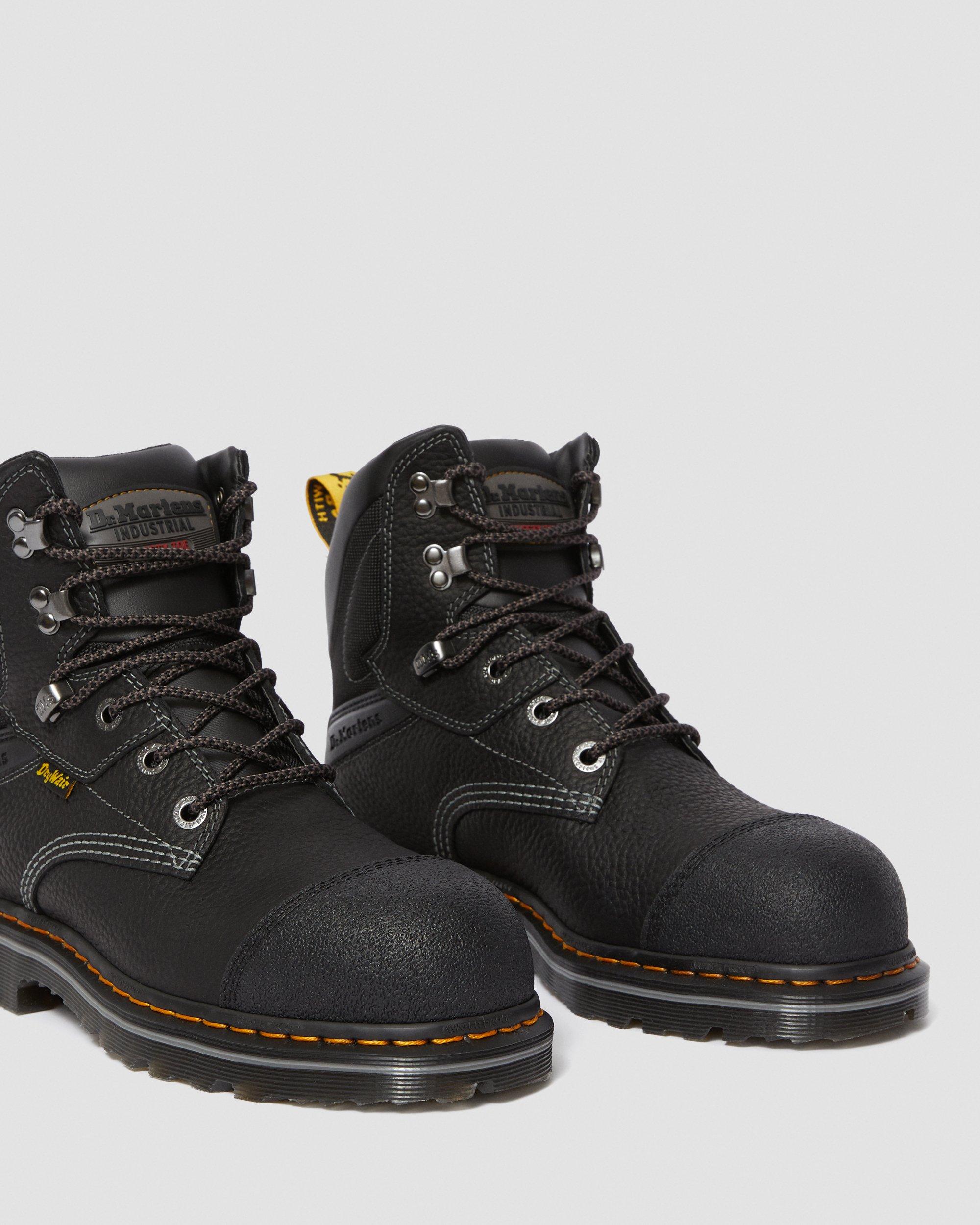 Duxford Grizzly Waterproof Steel Toe Work Boots in BLACK+BLACK