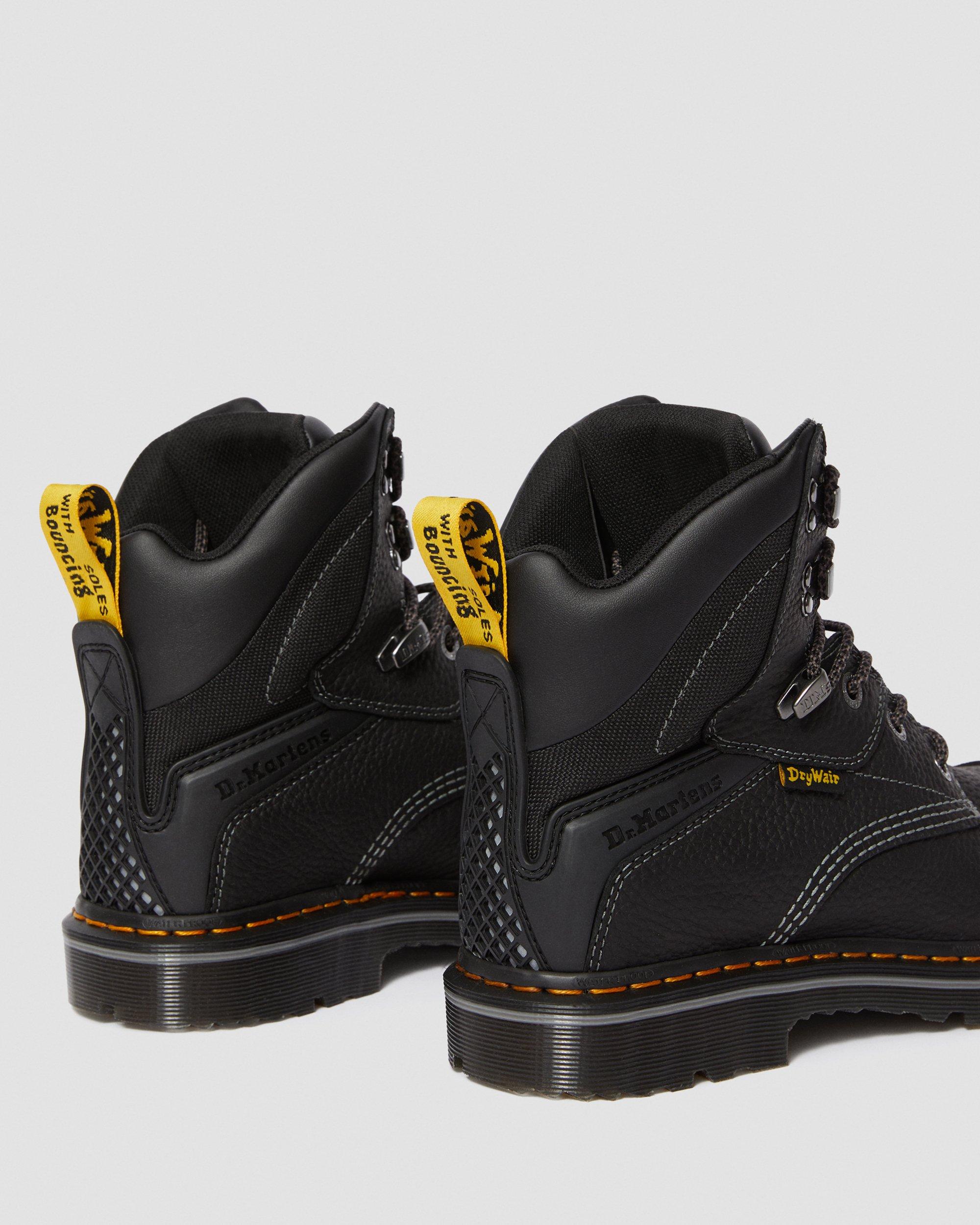 Duxford Grizzly Waterproof Steel Toe Work Boots in BLACK+BLACK