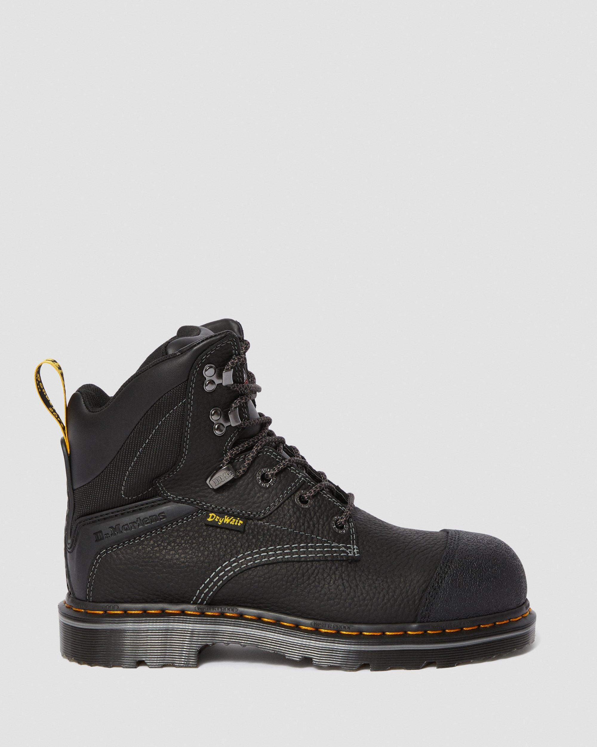 Duxford Grizzly Waterproof Steel Toe Work Boots in BLACK+BLACK