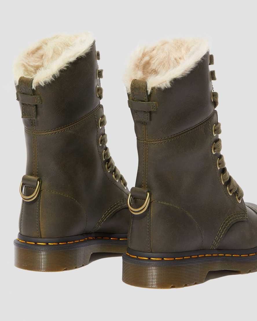 AIMILITA FAUX FUR LINED LEATHER HIGH BOOTS | Dr Martens
