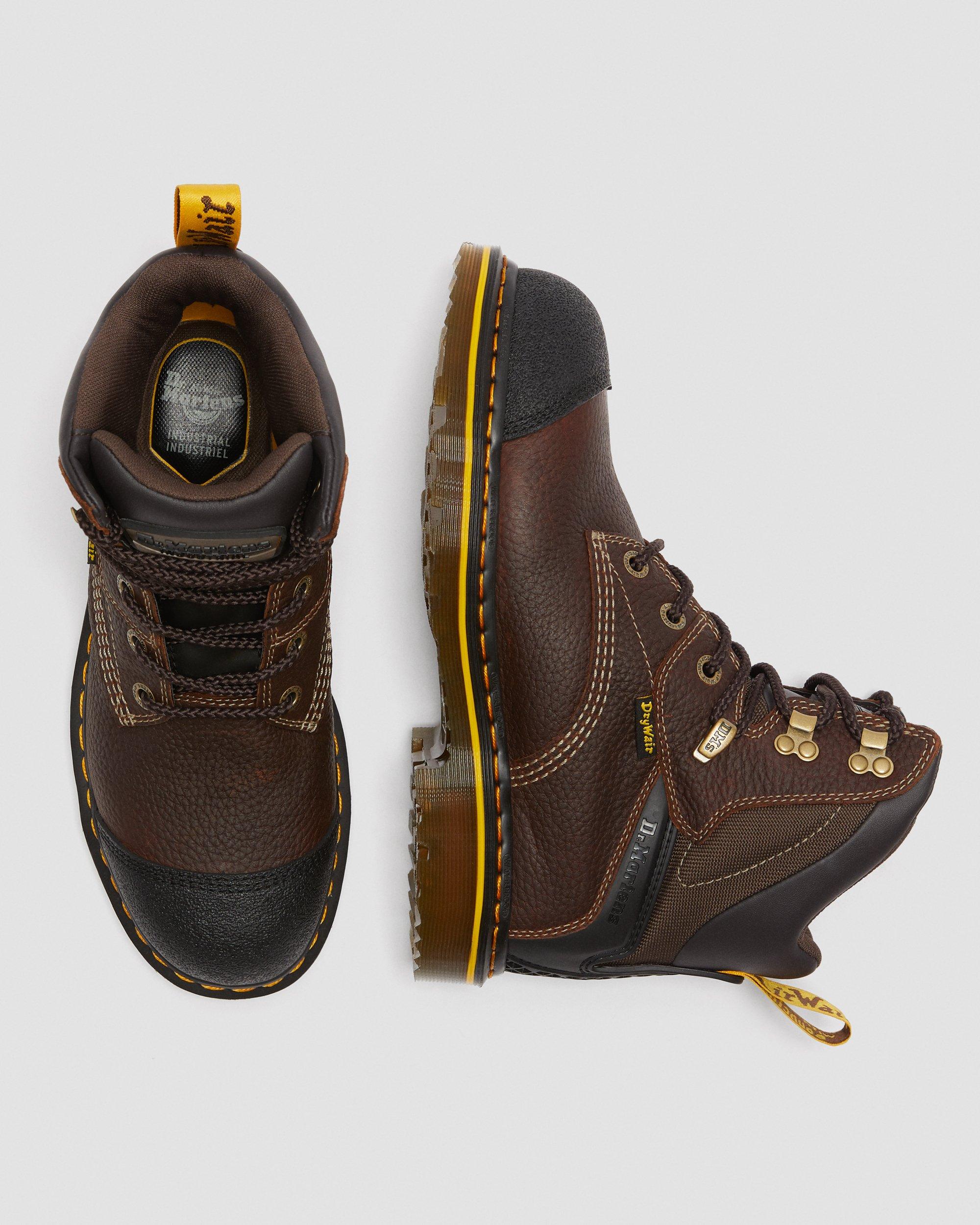 Duxford Waterproof Steel Toe Work Boots in TEAK+DARK BROWN | Dr