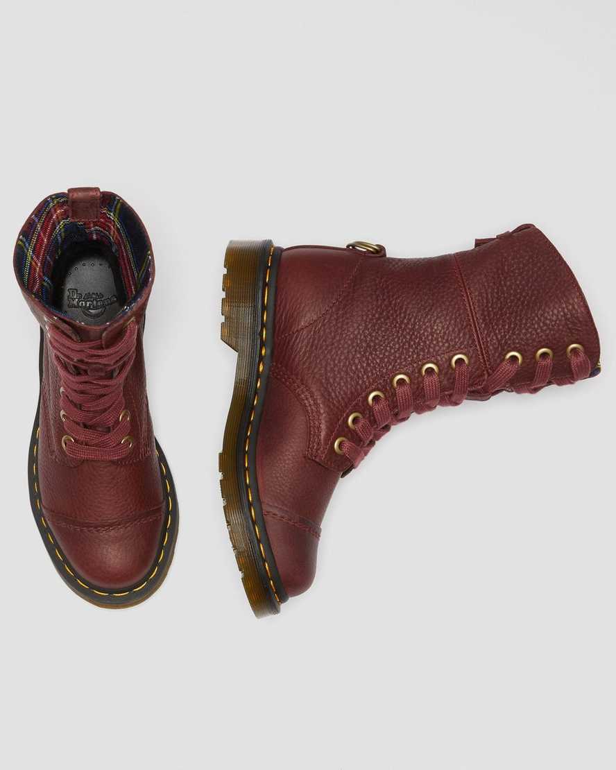 Aimilita Women's Grizzly Leather Tall Boots Dr. Martens