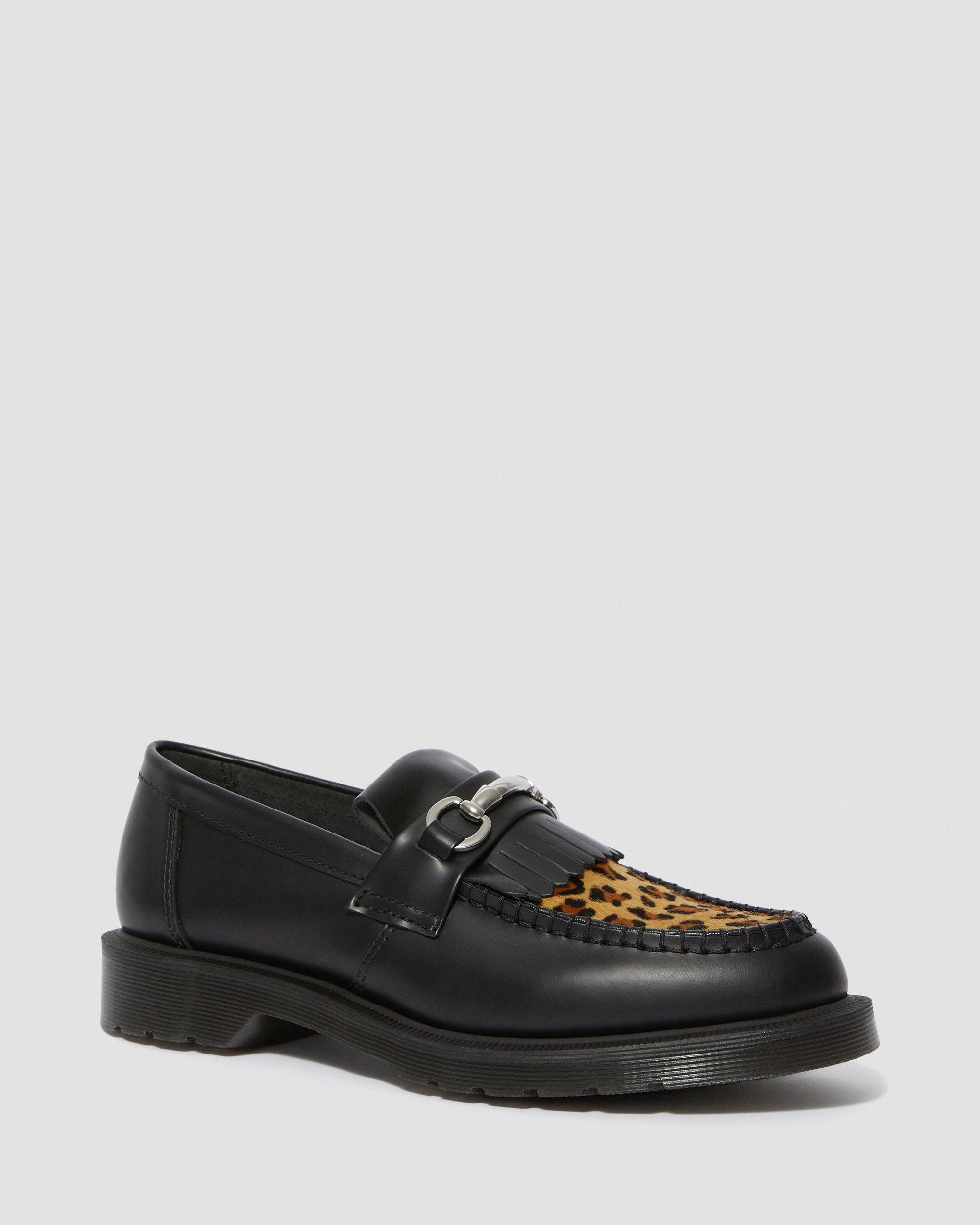 ADRIAN SNAFFLE LEOPARD PRINT LEATHER LOAFERS | Dr. Martens