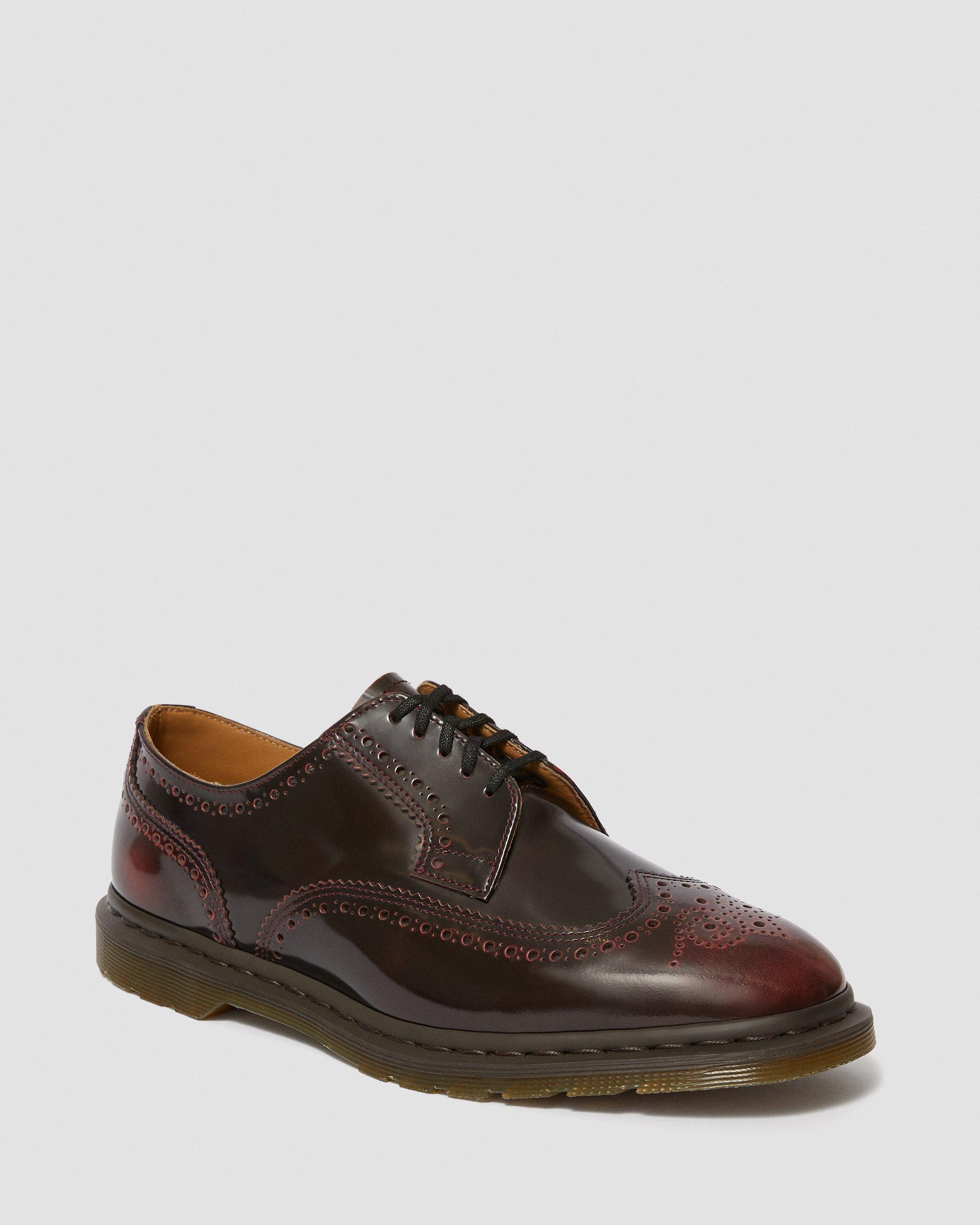Kelvin II Arcadia Leather Brogue Shoes, Cherry Red | Dr. Martens