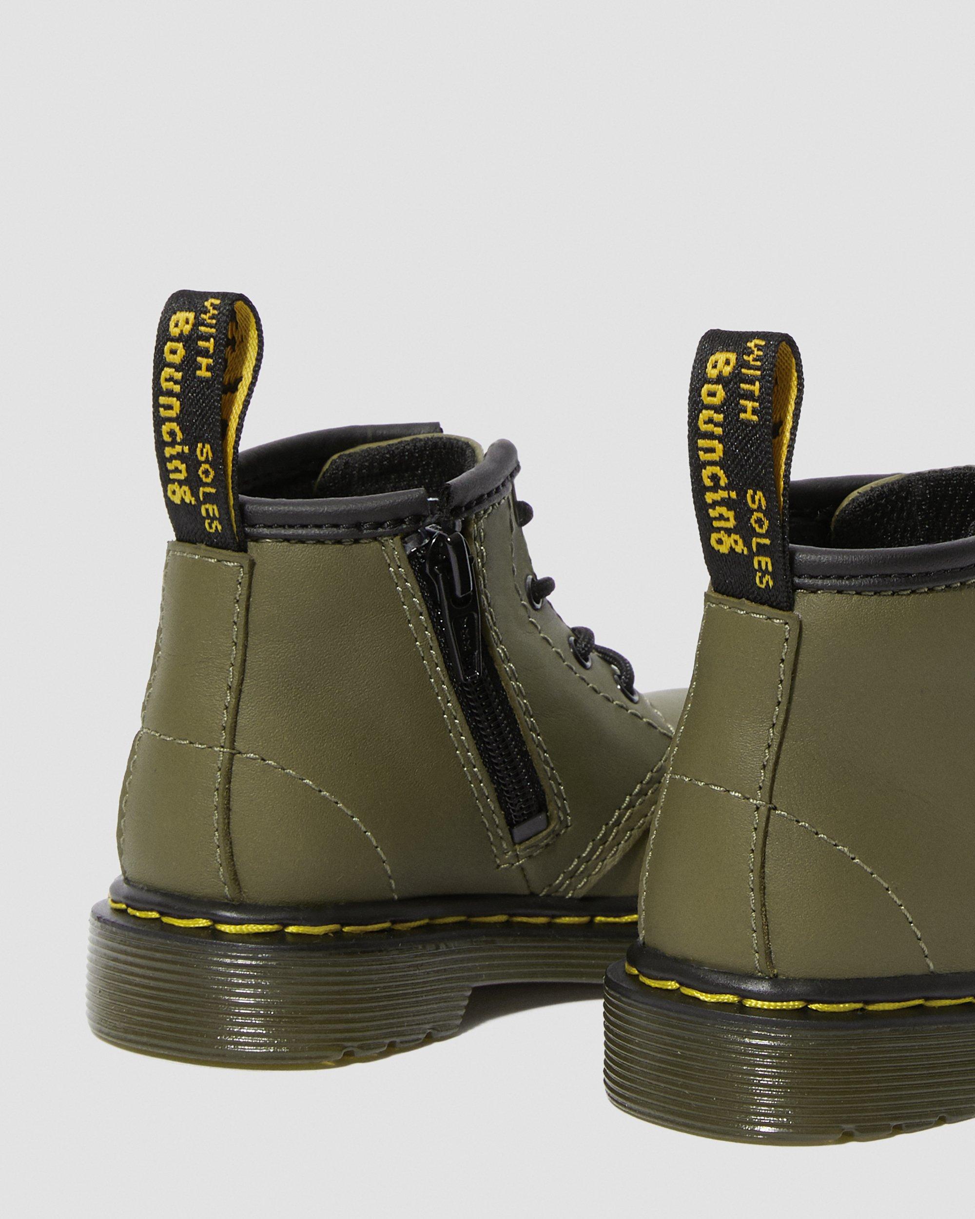Infant 1460 Leather Lace Up Boots in Olive