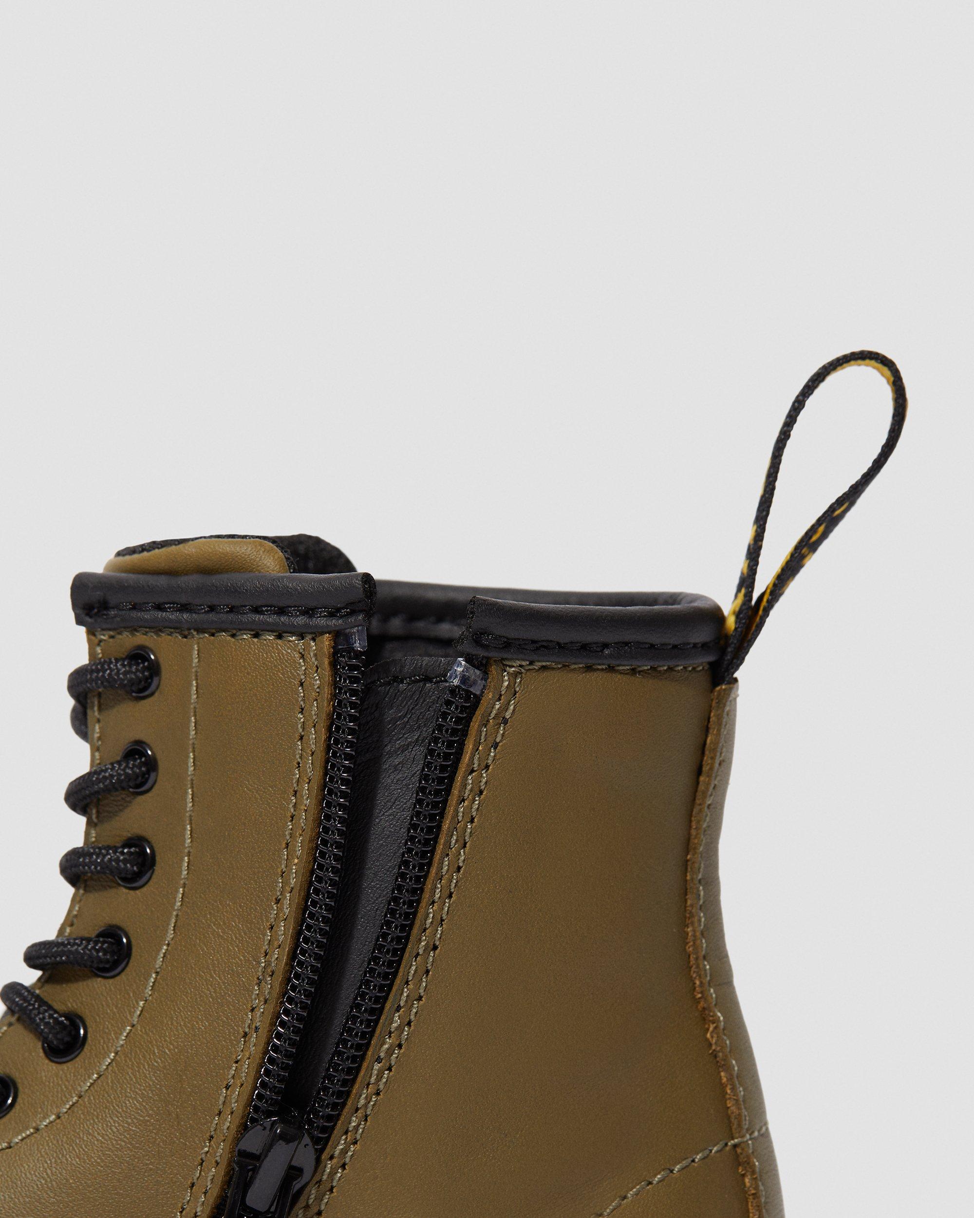 Toddler 1460 Leather Lace Up Boots in Olive