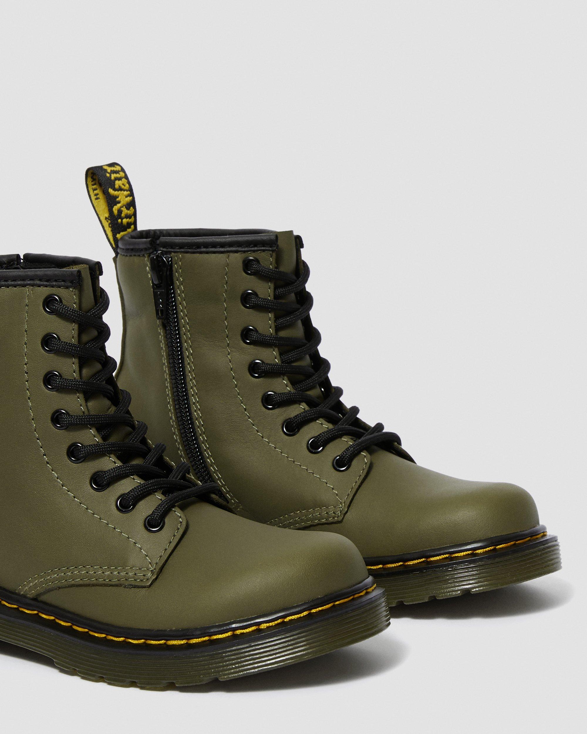 Lace Dr. Martens | Leather 1460 Olive in Boots Junior Up