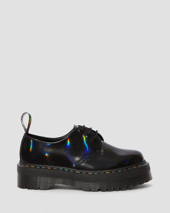 Chaussures Plateformes 1461 Quad en cuir verni Rainbow Dr. Martens