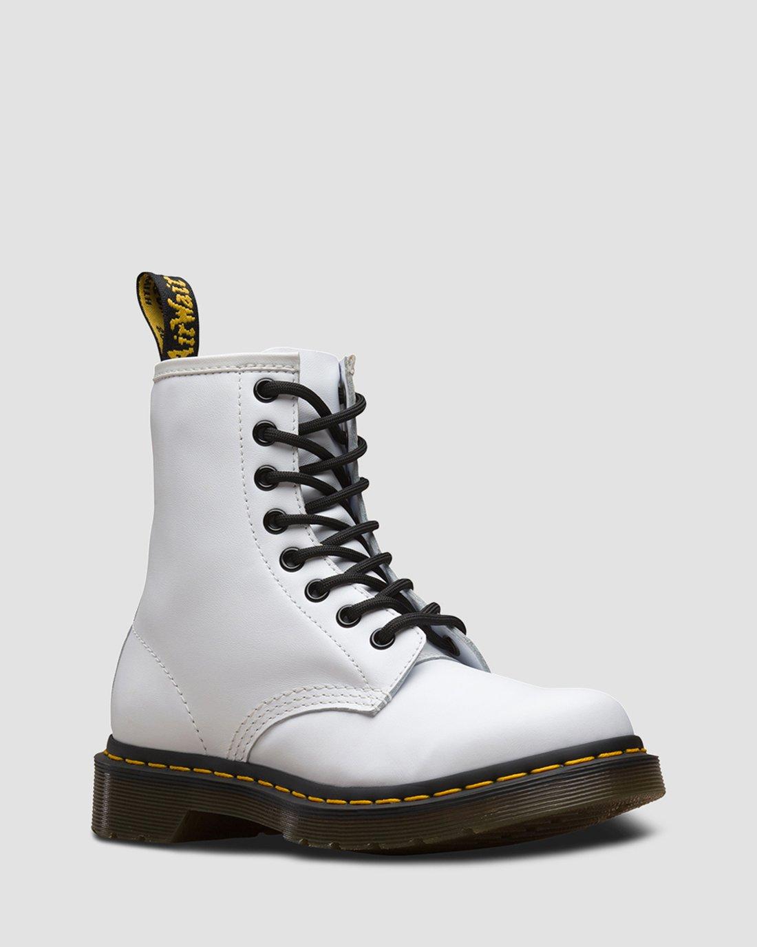 1460 Softy T Leather Lace Up Boots in White | Dr. Martens