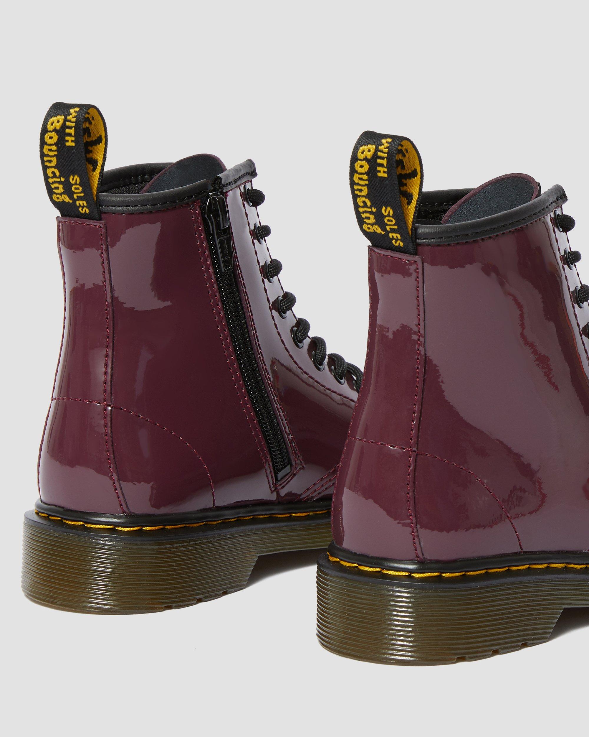 Junior 1460 Patent Leather Lace Up Boots in Plum | Dr. Martens
