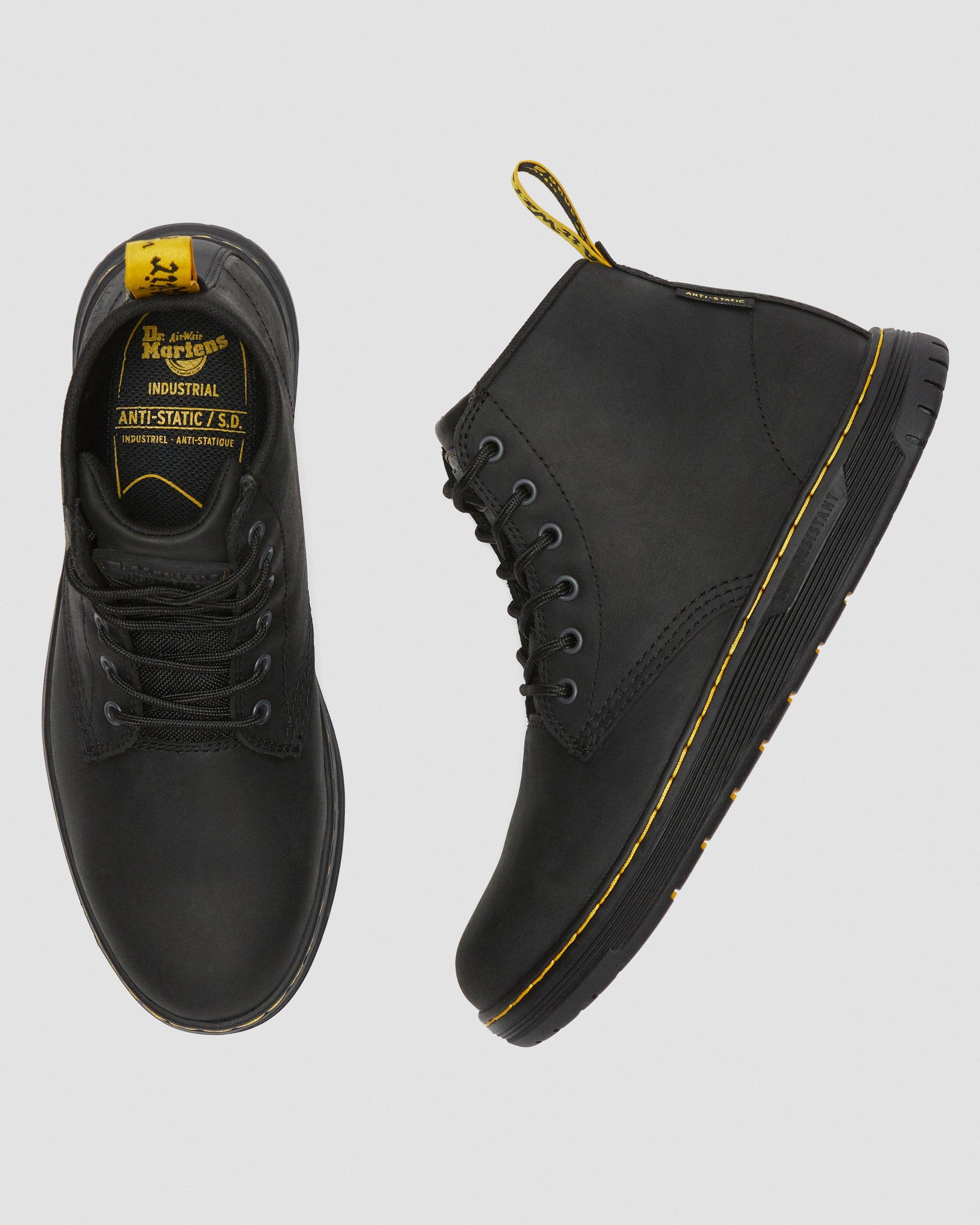 LEDGER ANTI STATIC STEEL TOE BOOTS in Schwarz Martens