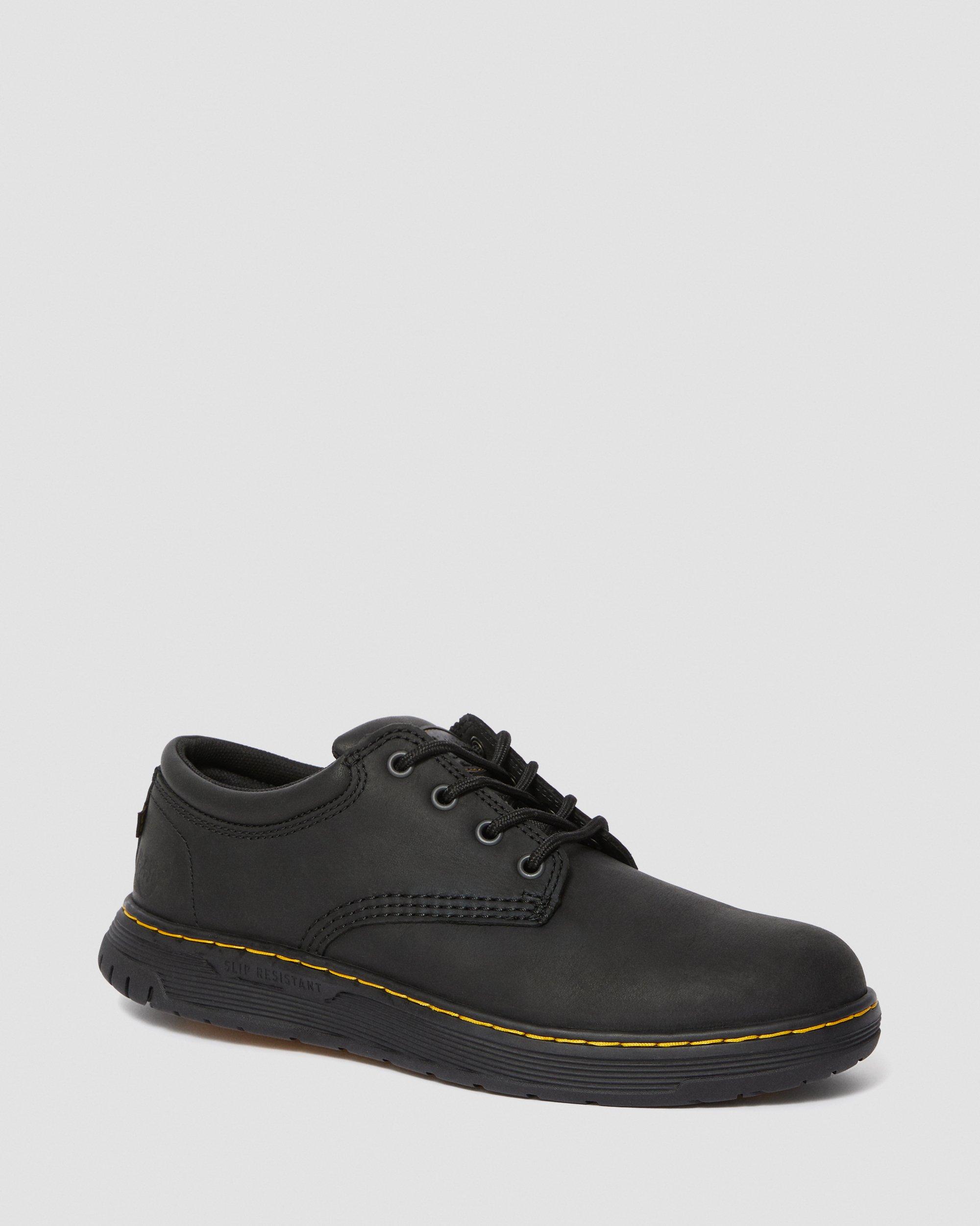 Culvert Slip Resistant Leather Work Shoes in Black