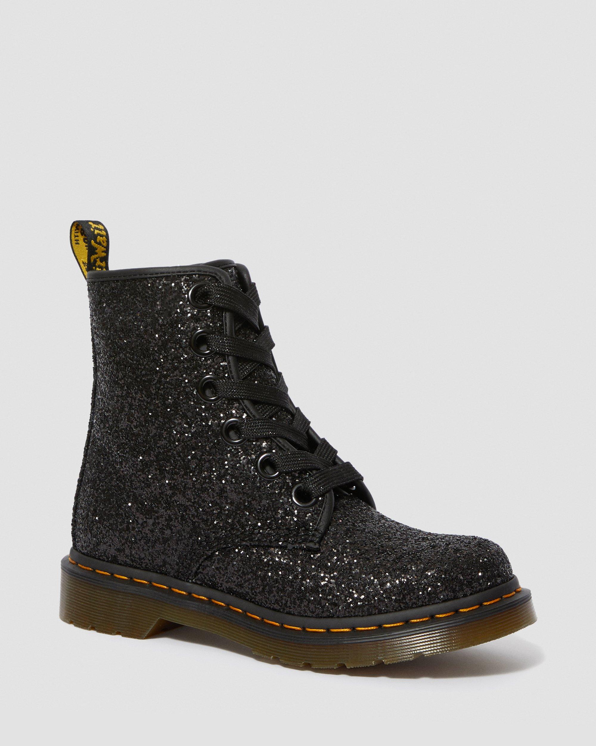 1460 Women's Chunky Glitter Lace Up Boots in Black | Dr. Martens