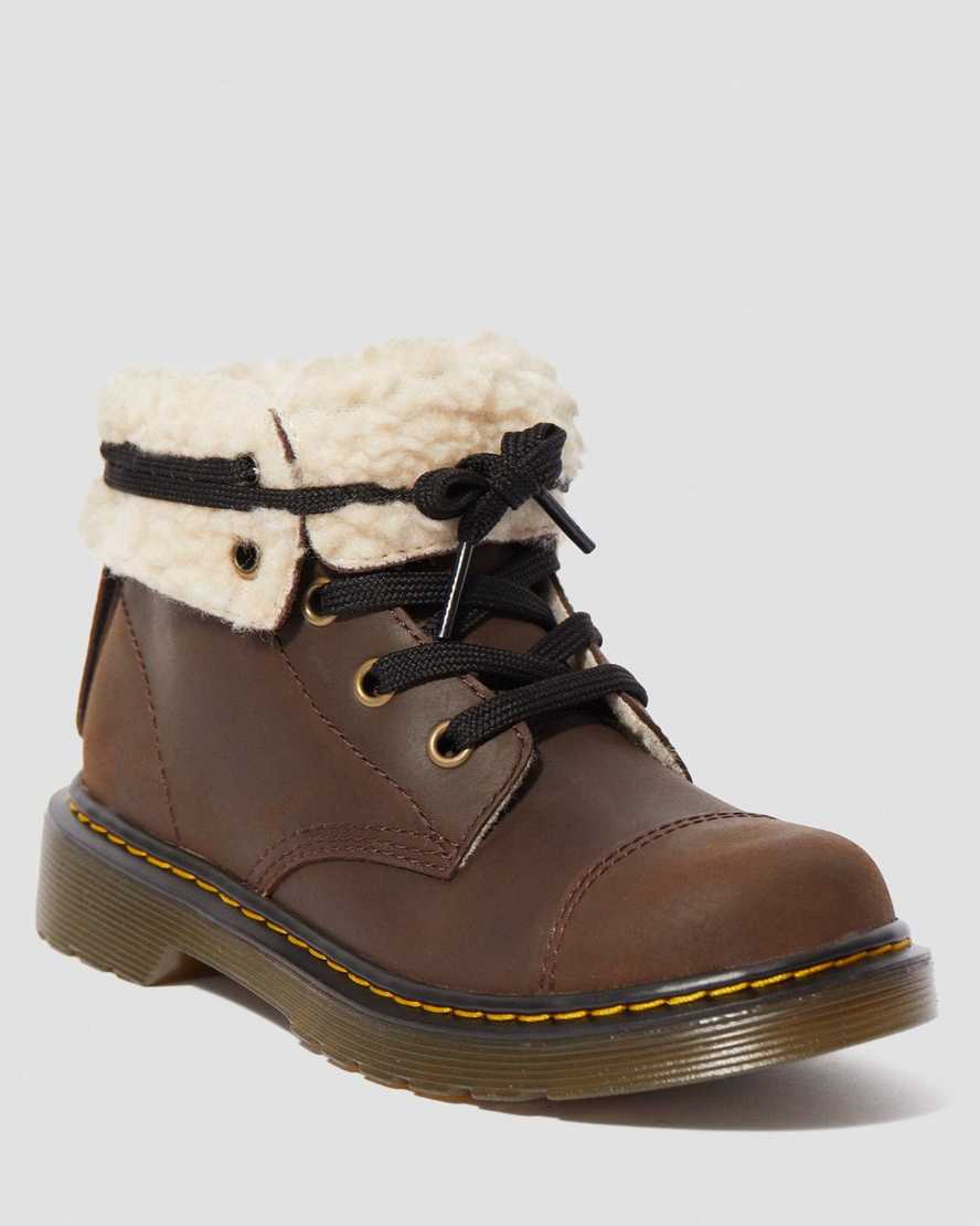 Junior Fur Lined Aimilita Leather Boots Dr. Martens