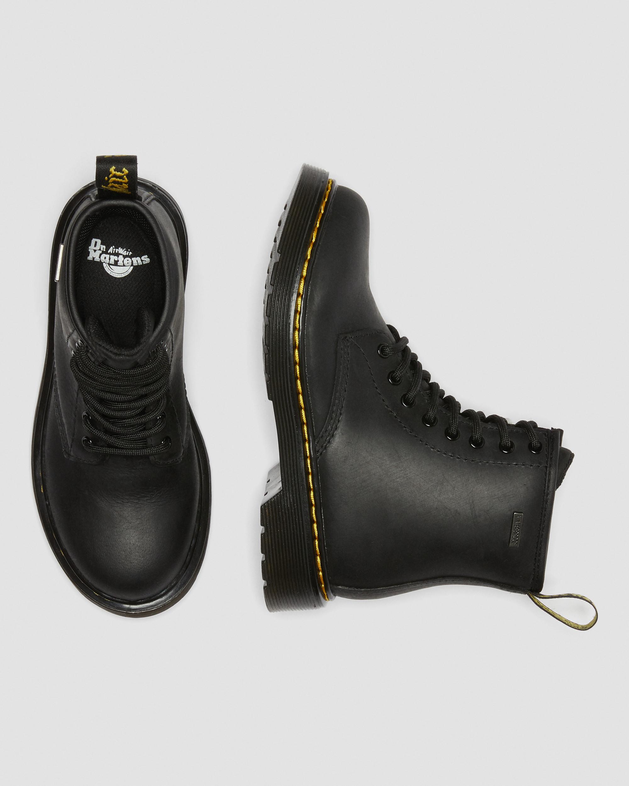 JUNIOR 1460 WATERPROOF LEATHER ANKLE BOOTS in Black | Dr. Martens