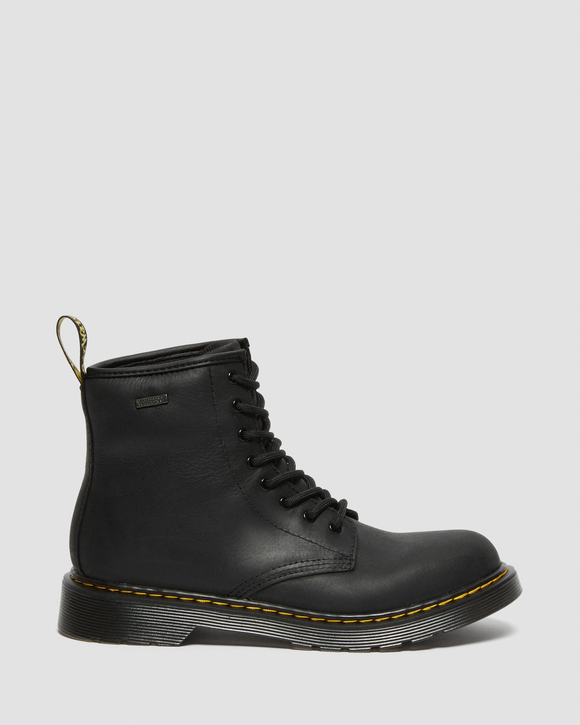 Youth 1460 Waterproof Leather Boots in Black | Dr. Martens display picture 3