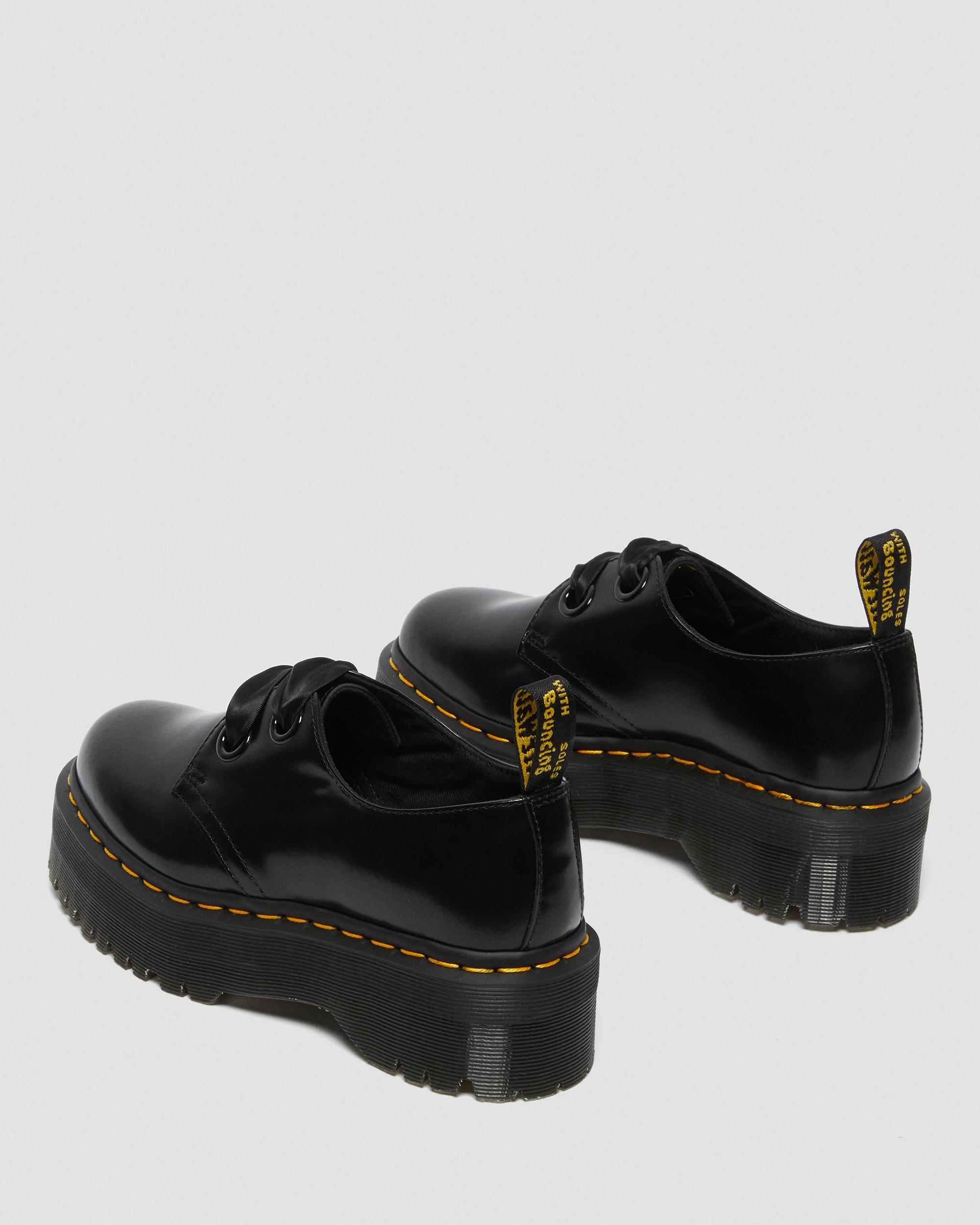 Women's Dr Martens Holly Platform Shoes 10 Black Buttero Leather