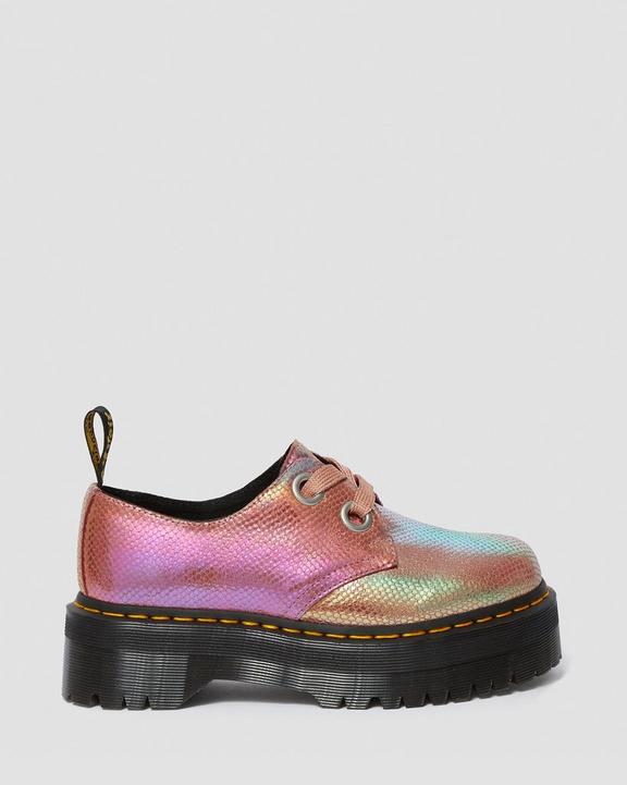 Holly Women's Iridescent Leather Platform Shoes Dr. Martens