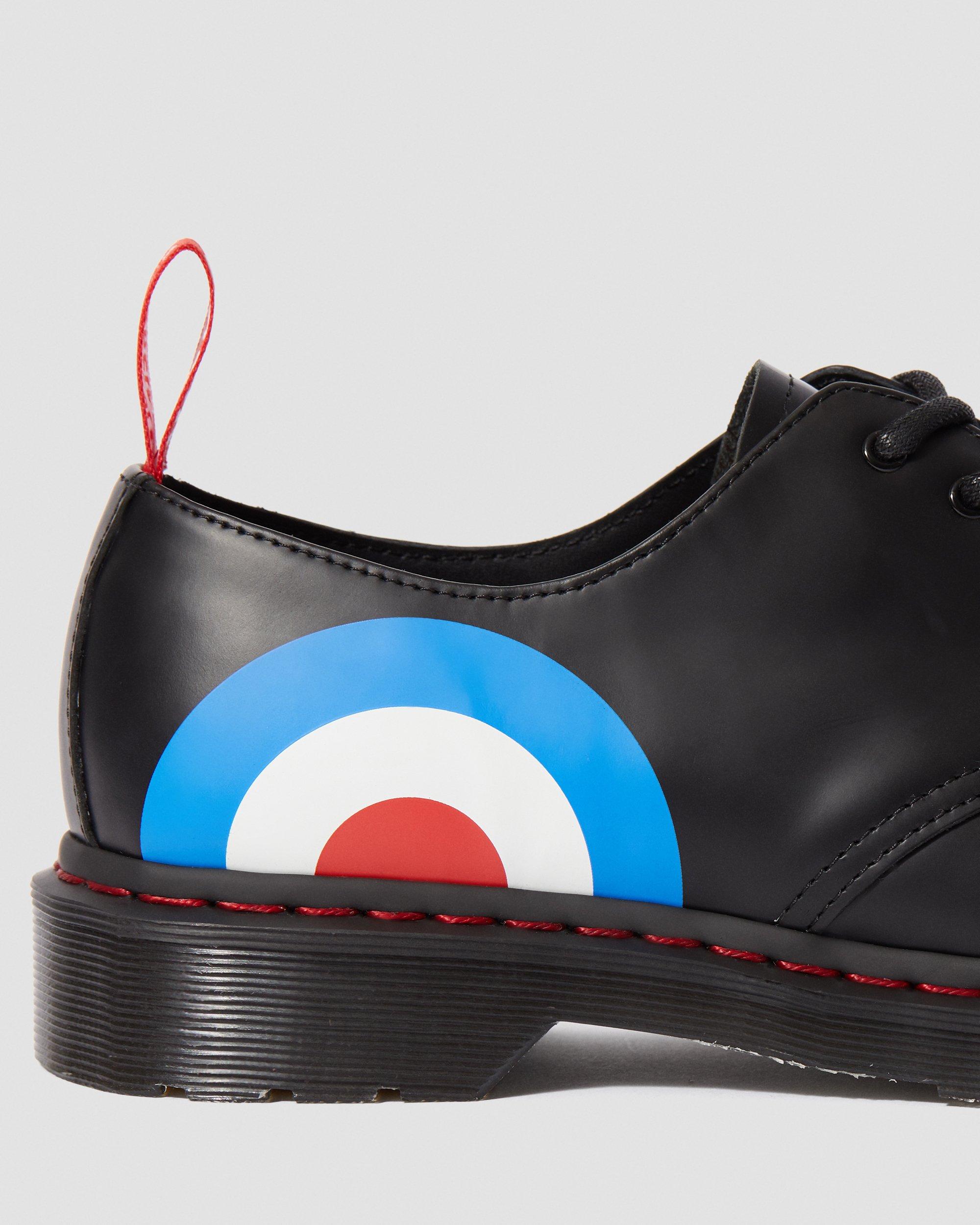 Martens 1461 THE WHO TARGET Smooth Black Leather Shoes 25269001 Dr ALL SIZES 