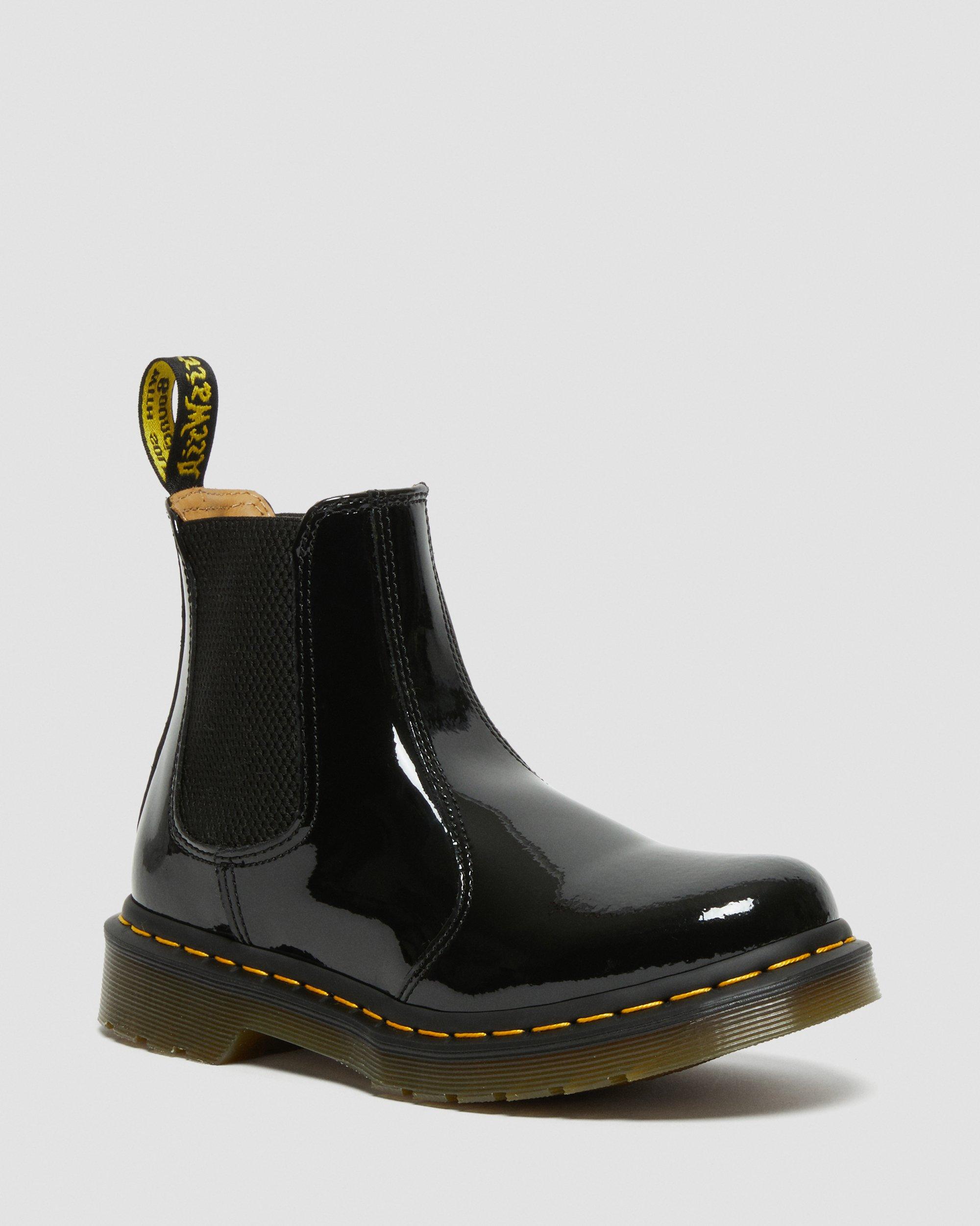 2976 Women's Patent Leather Chelsea Boots in Black Dr. Martens