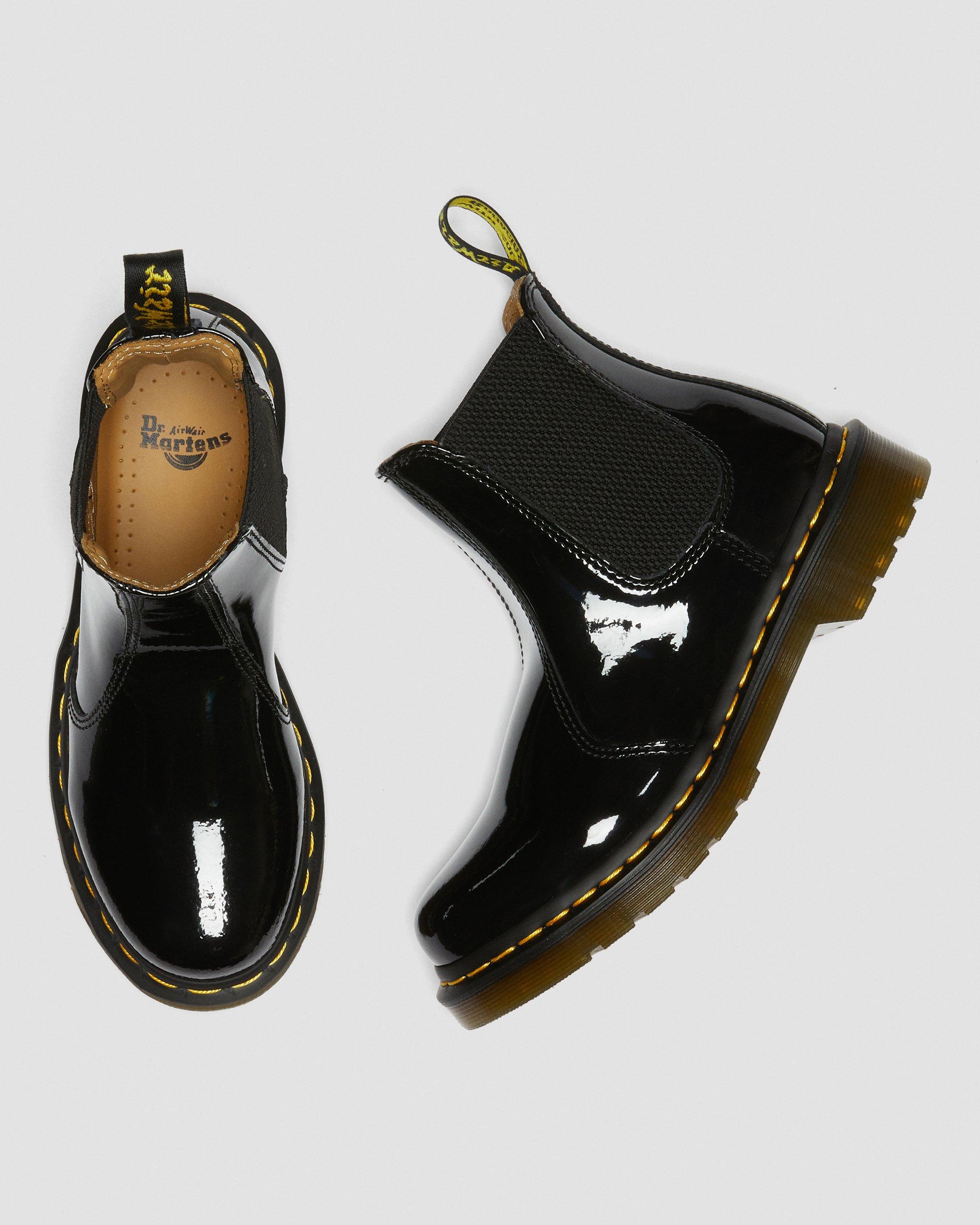 2976 Women's Patent Leather Chelsea Boots in Black | Dr. Martens