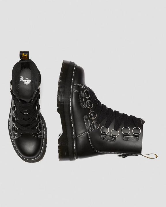 Botas de piel con plataforma y puntada blanca Jadon XL Dr. Martens