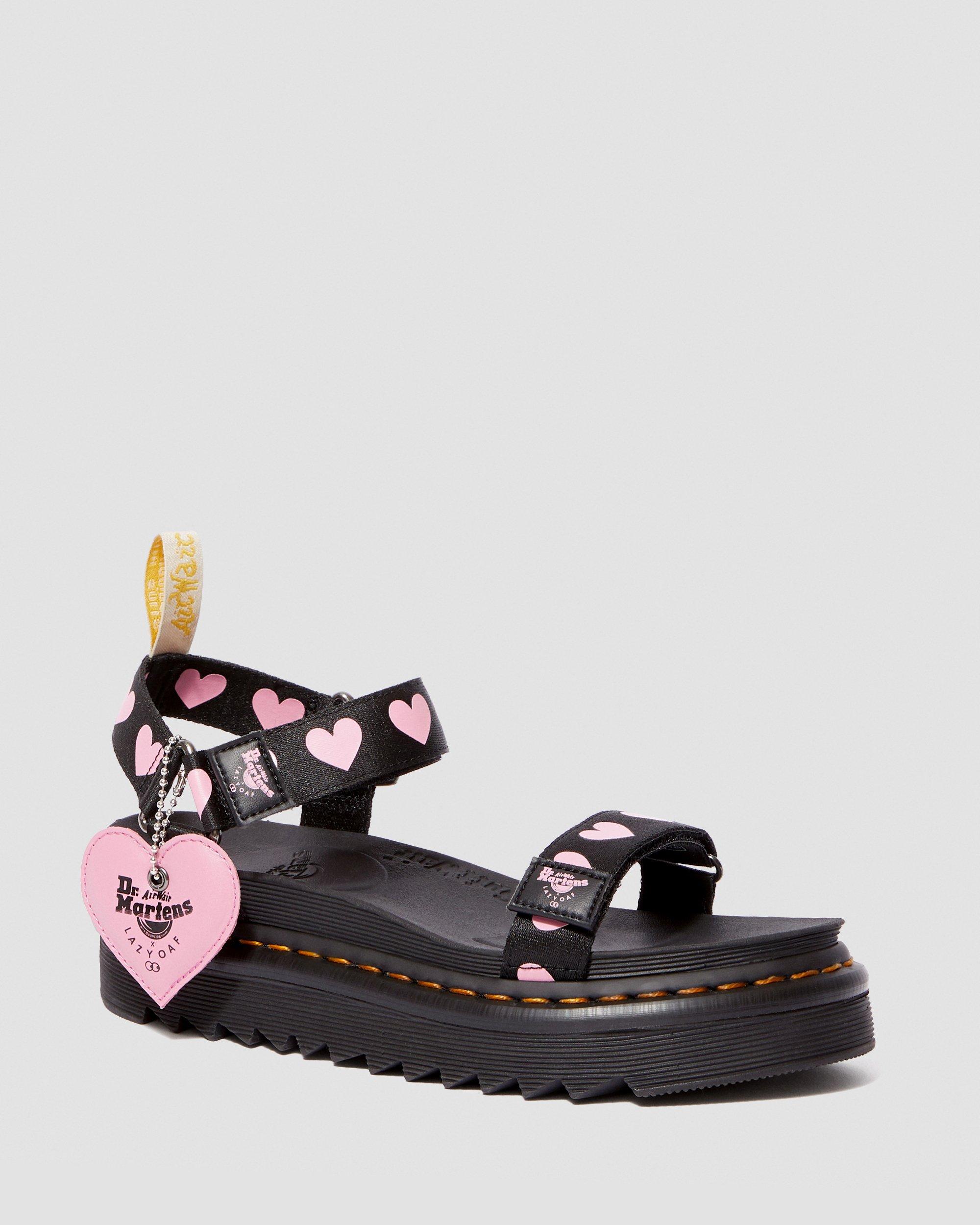 dr martens pink heart sandals